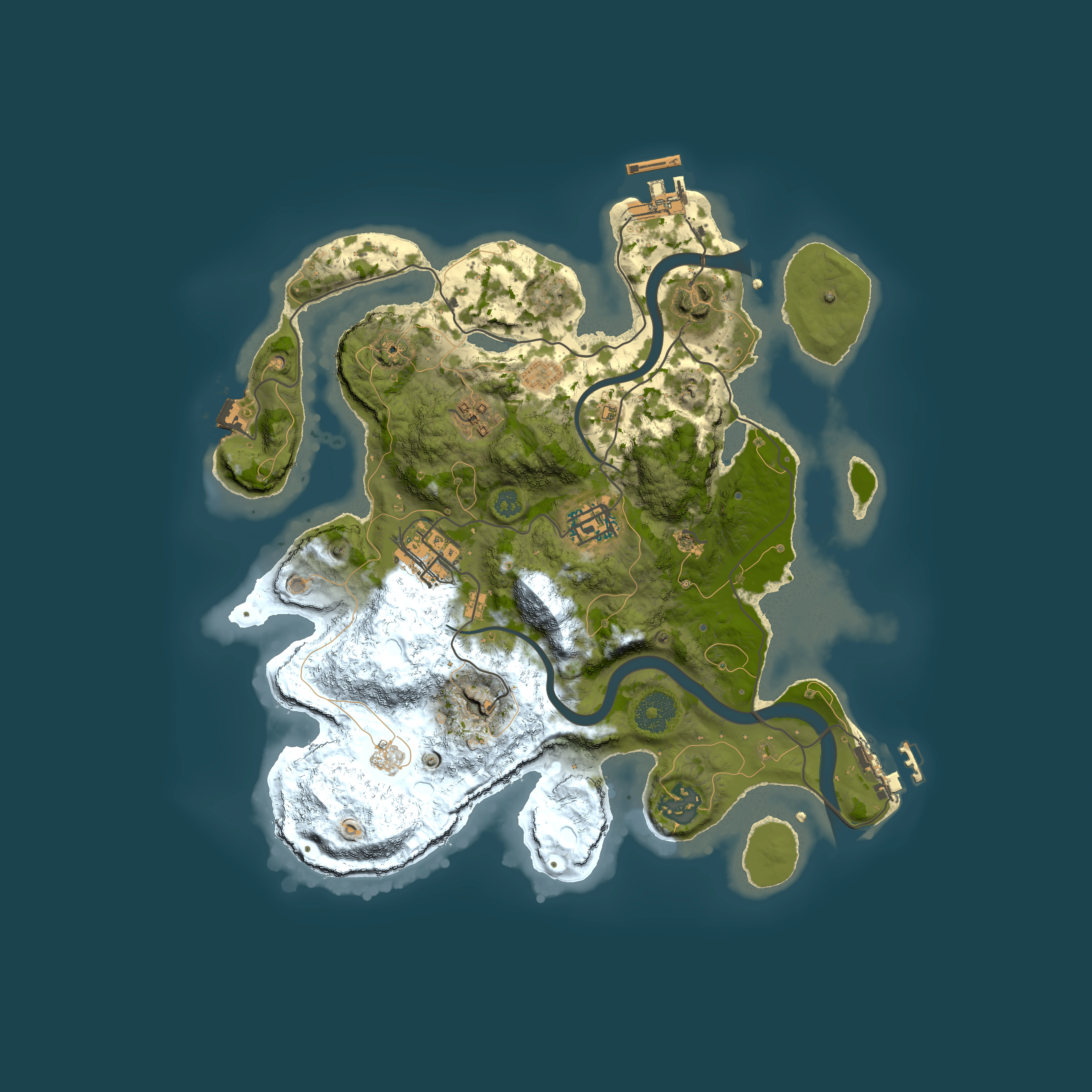Full top-down render of Rust map seed 1967763881, 3000x3000m