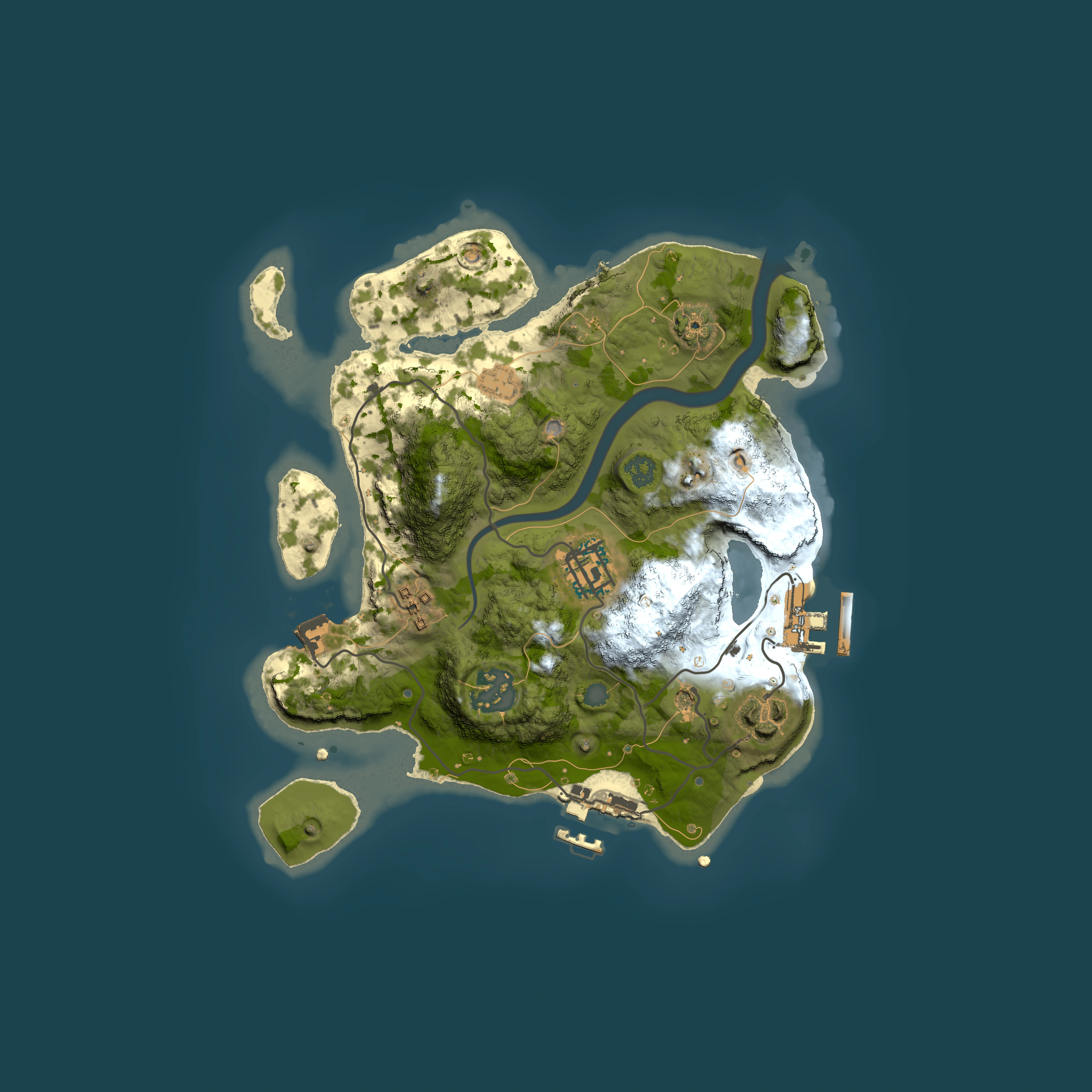 Full top-down render of Rust map seed 616511017, 2500x2500m
