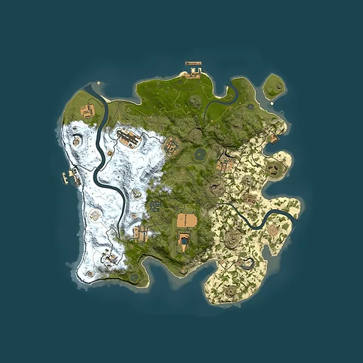 Rust map seed 689270993, 3500x3500m top-down preview