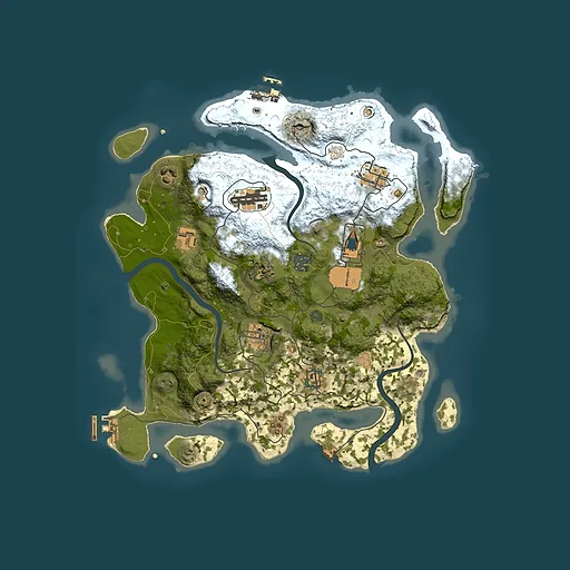 Rust map seed 270822648, 3500x3500m top-down preview