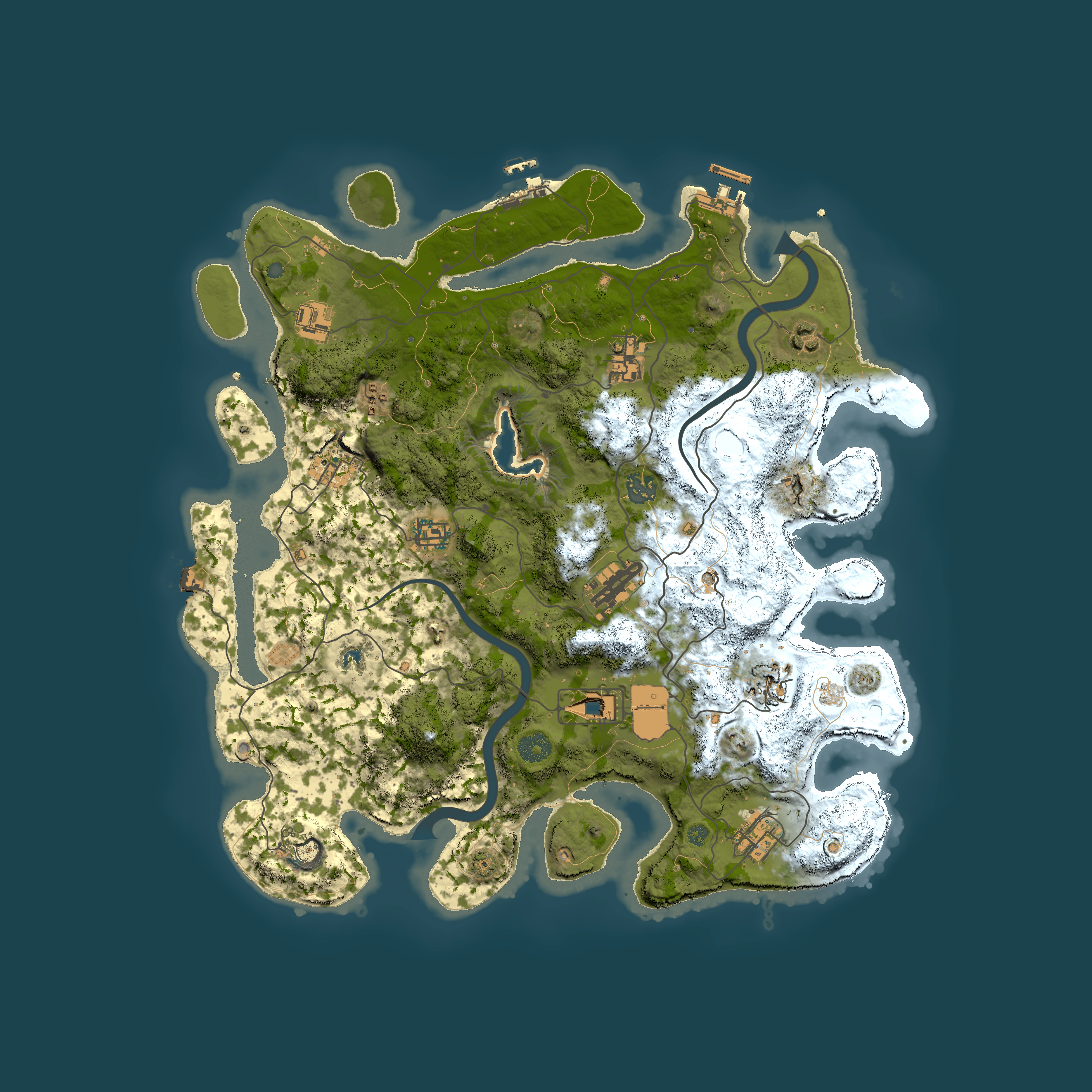 Full top-down render of Rust map seed 729726063, 4000x4000m