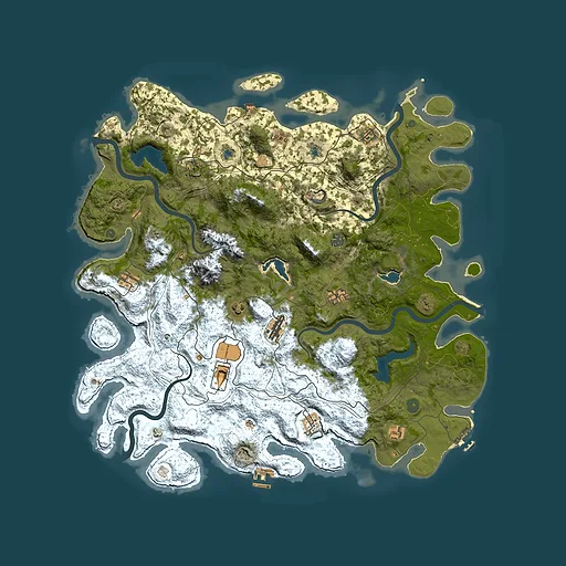 Rust map seed 930921466, 5000x5000m top-down preview