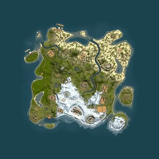 Rust map seed 316542611, 3500x3500m top-down preview