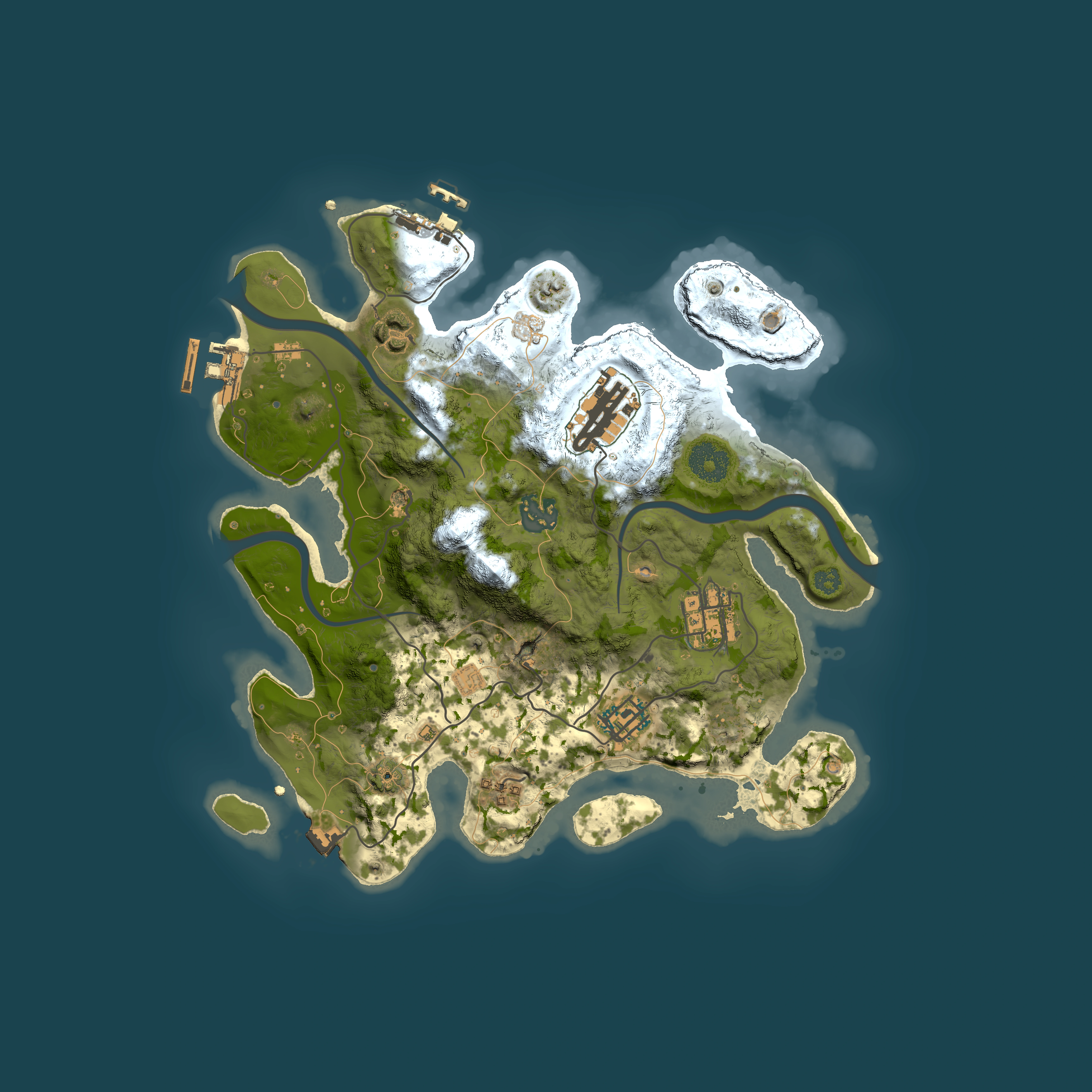 Full top-down render of Rust map seed 468370786, 3000x3000m