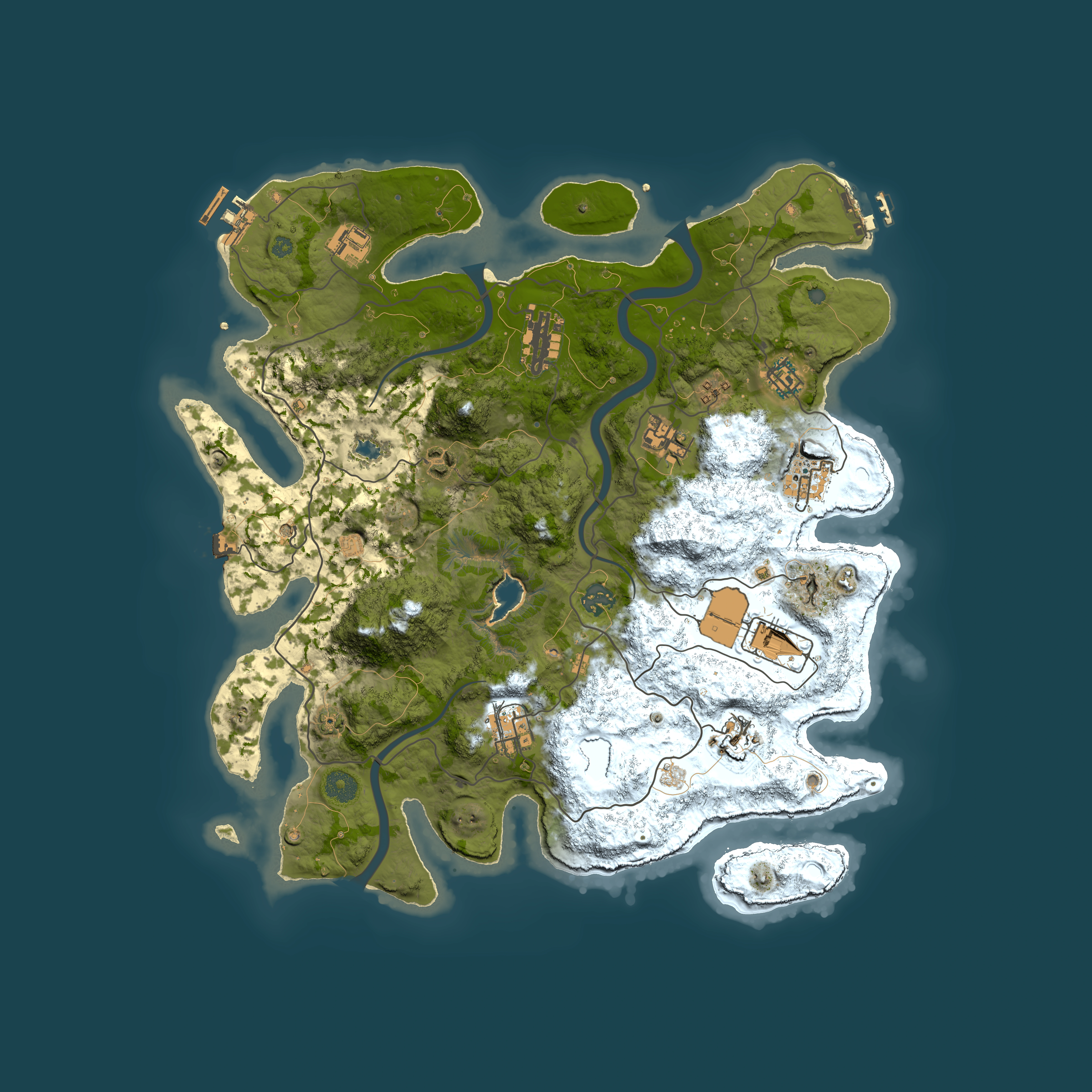 Full top-down render of Rust map seed 1114401190, 4000x4000m