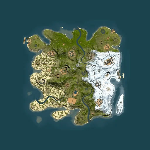 Rust map seed 1085917087, 3500x3500m top-down preview