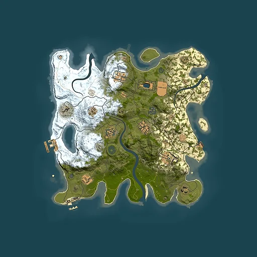 Rust map seed 1383805468, 3500x3500m top-down preview