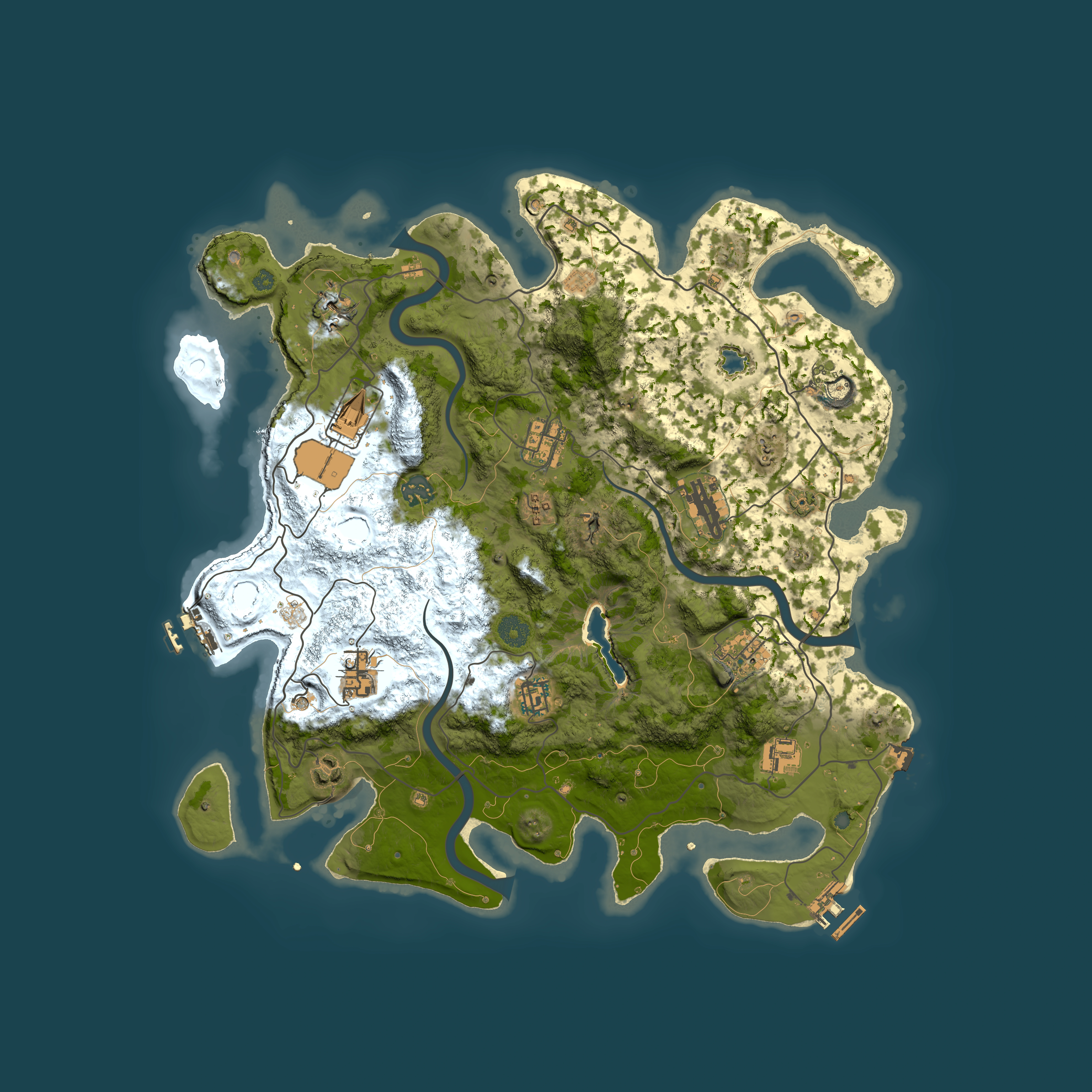 Full top-down render of Rust map seed 746789840, 4000x4000m