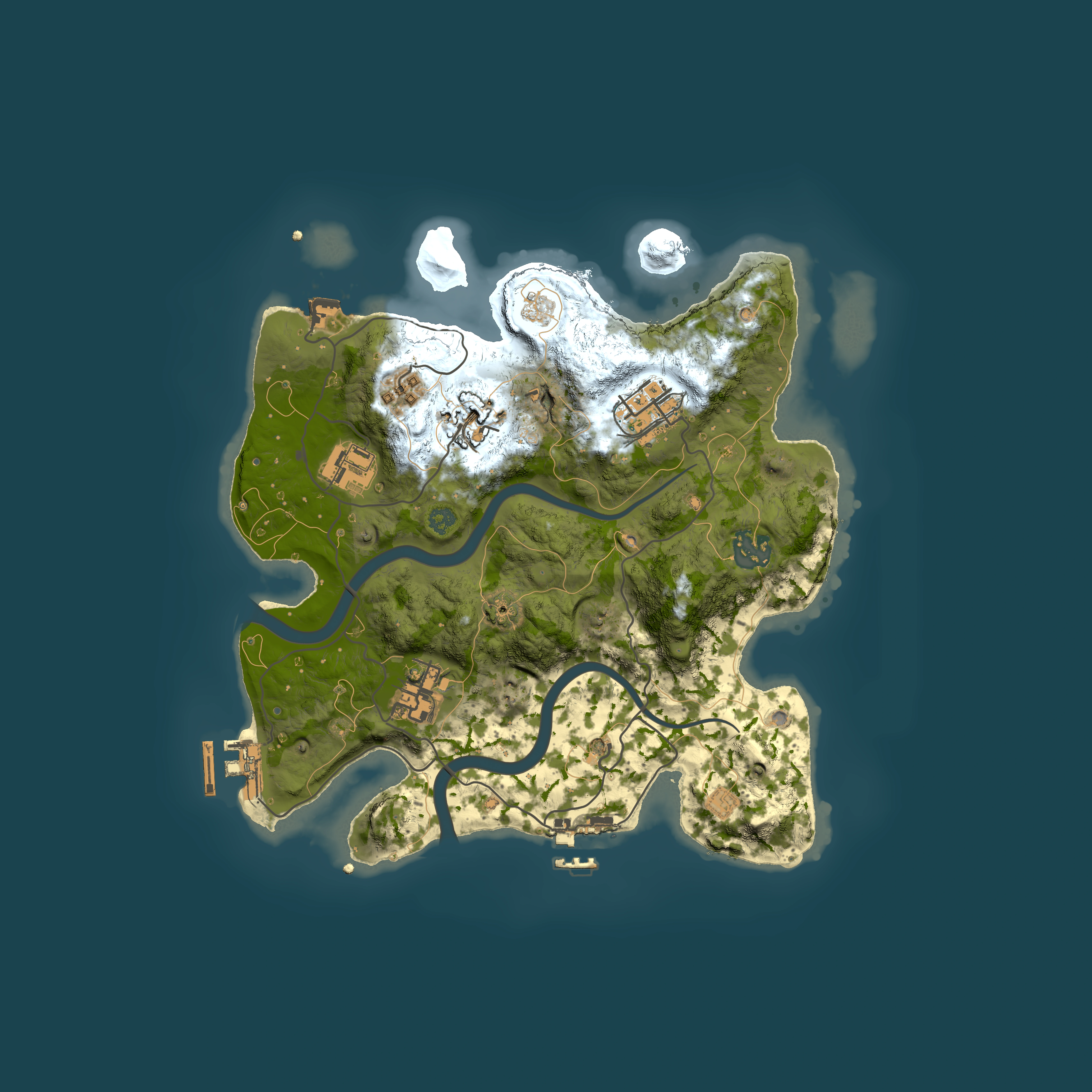 Full top-down render of Rust map seed 693544518, 3000x3000m