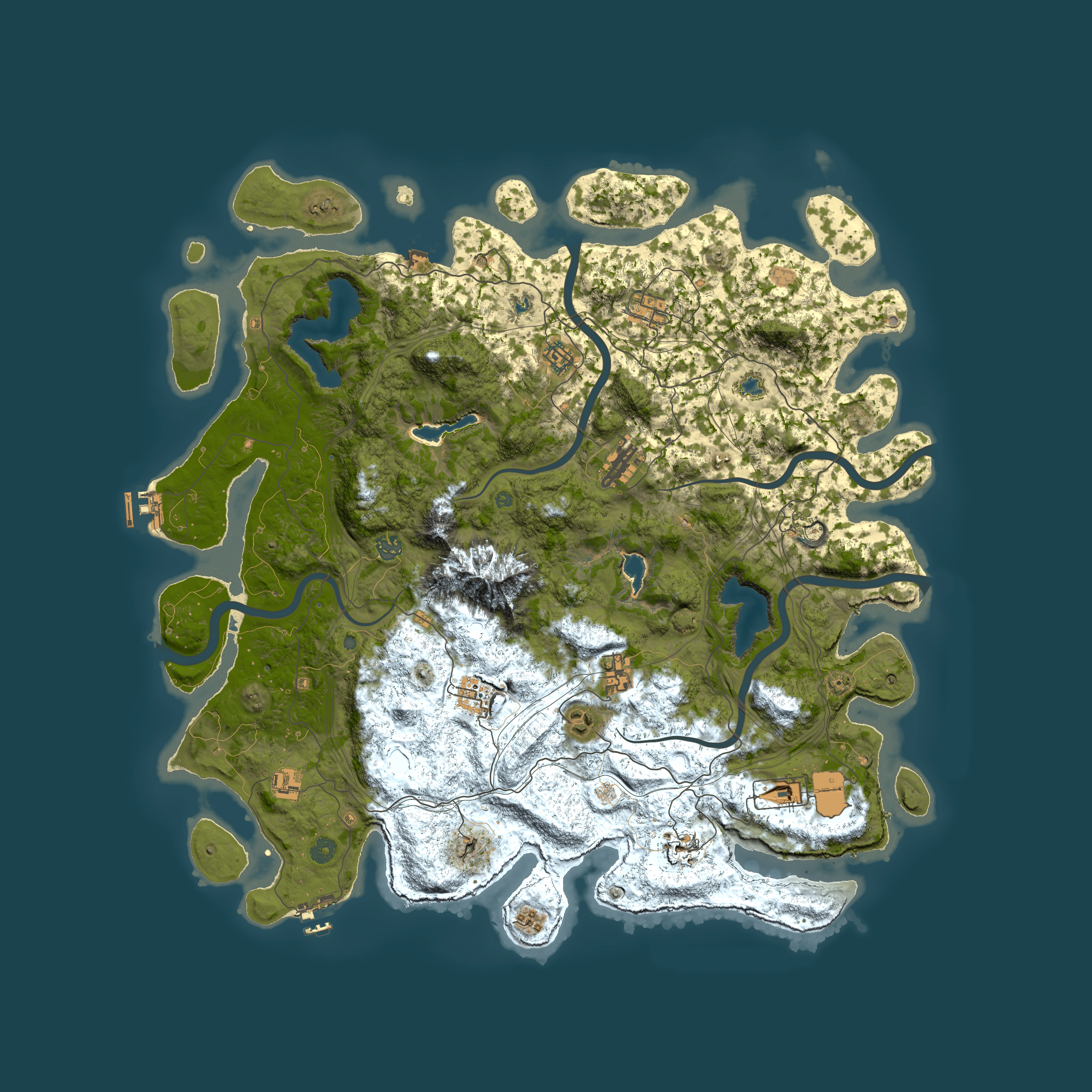 Full top-down render of Rust map seed 1609890582, 5000x5000m