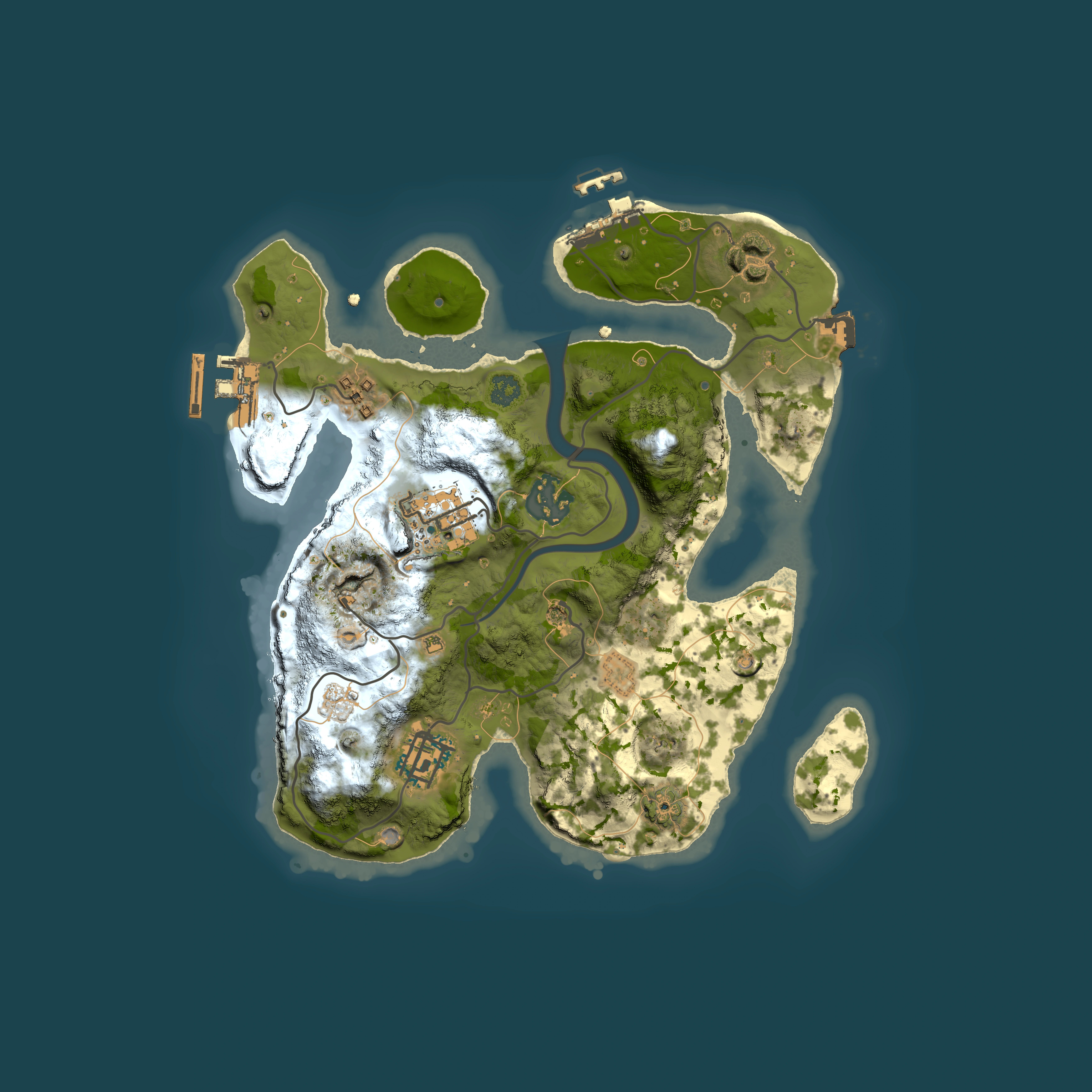 Full top-down render of Rust map seed 1490034289, 2500x2500m
