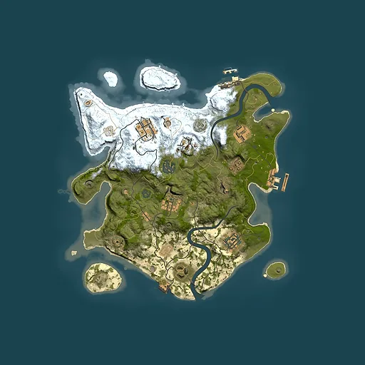 Rust map seed 900080460, 3000x3000m top-down preview