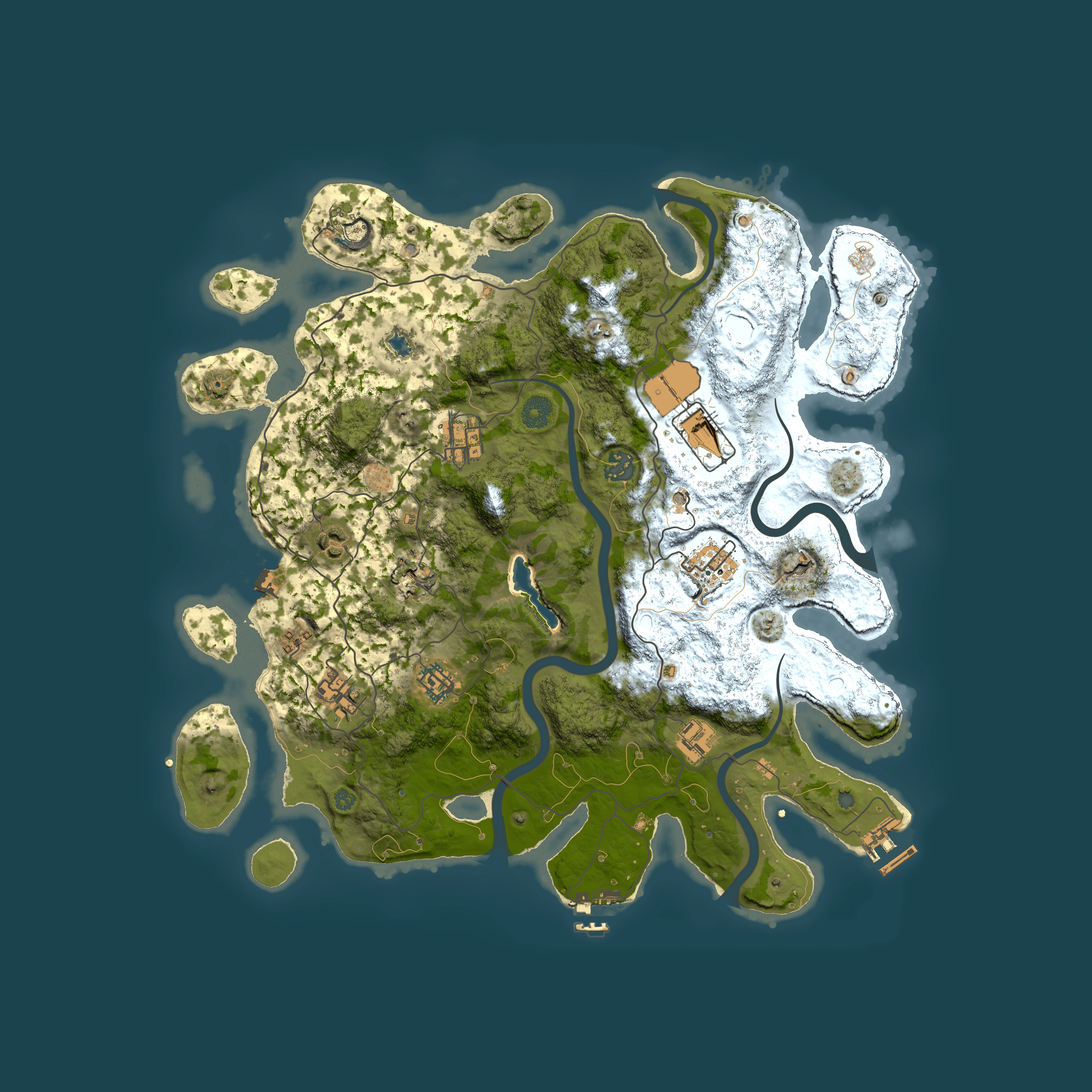 Full top-down render of Rust map seed 884803031, 4000x4000m