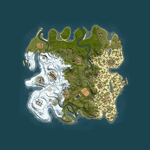 Rust map seed 322049065, 3500x3500m top-down preview