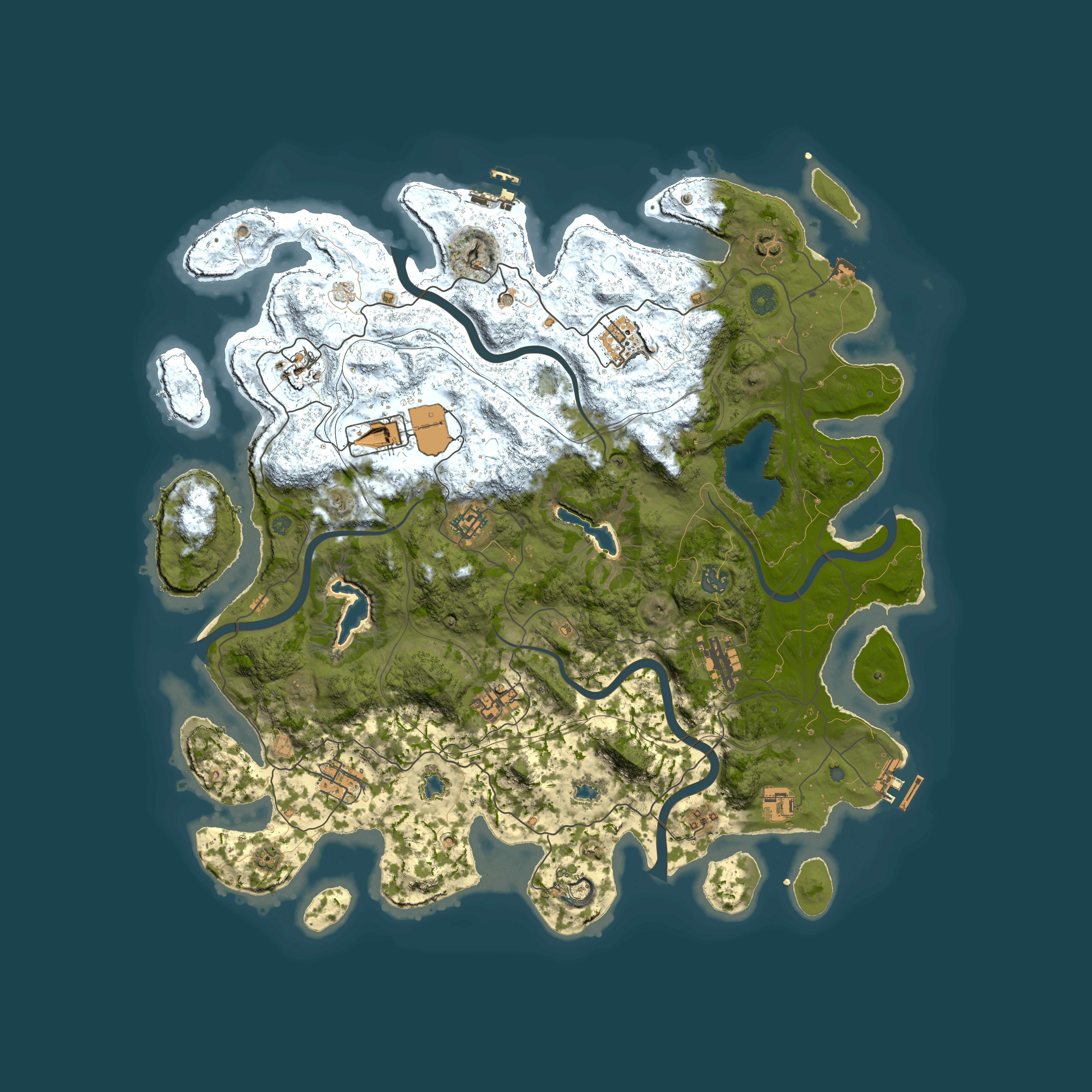 Full top-down render of Rust map seed 1214263781, 4500x4500m