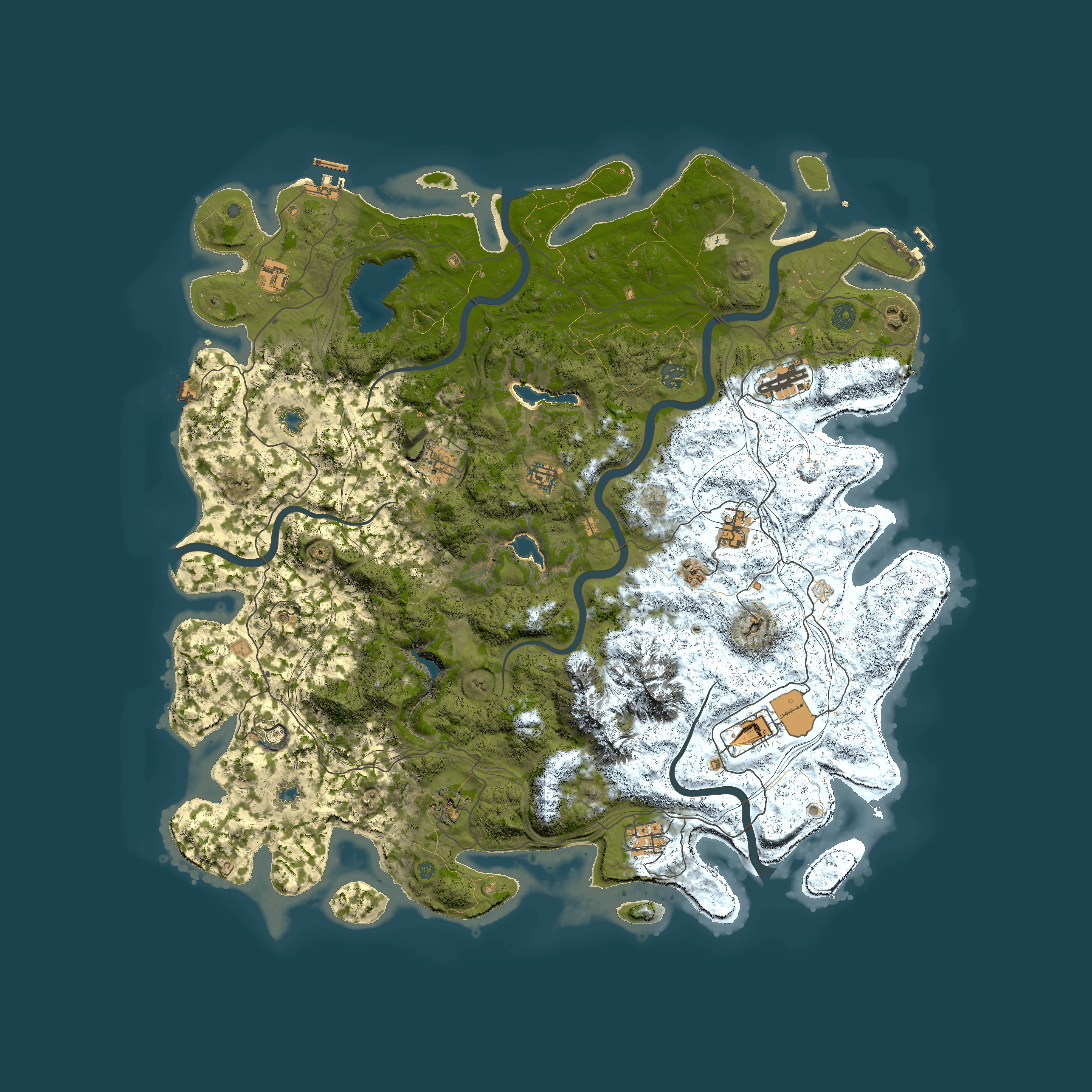 Full top-down render of Rust map seed 2006970543, 5000x5000m