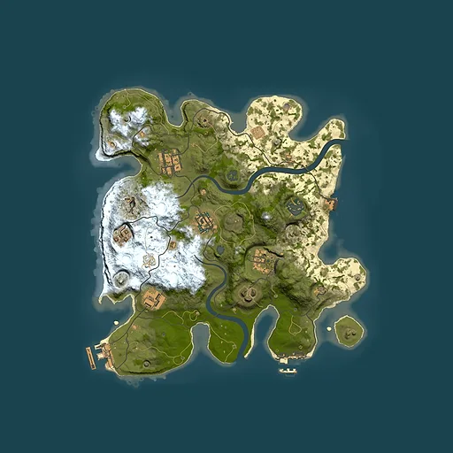 Rust map seed 1366118304, 3000x3000m top-down preview