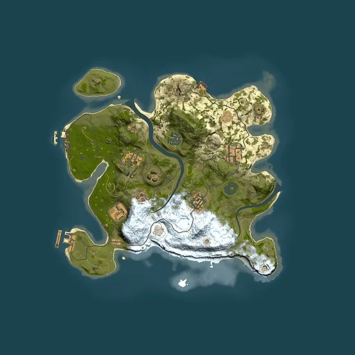 Rust map seed 67094636, 3000x3000m top-down preview