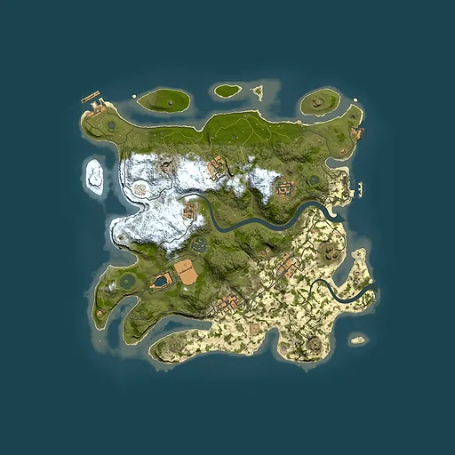 Rust map seed 1138490616, 3500x3500m top-down preview