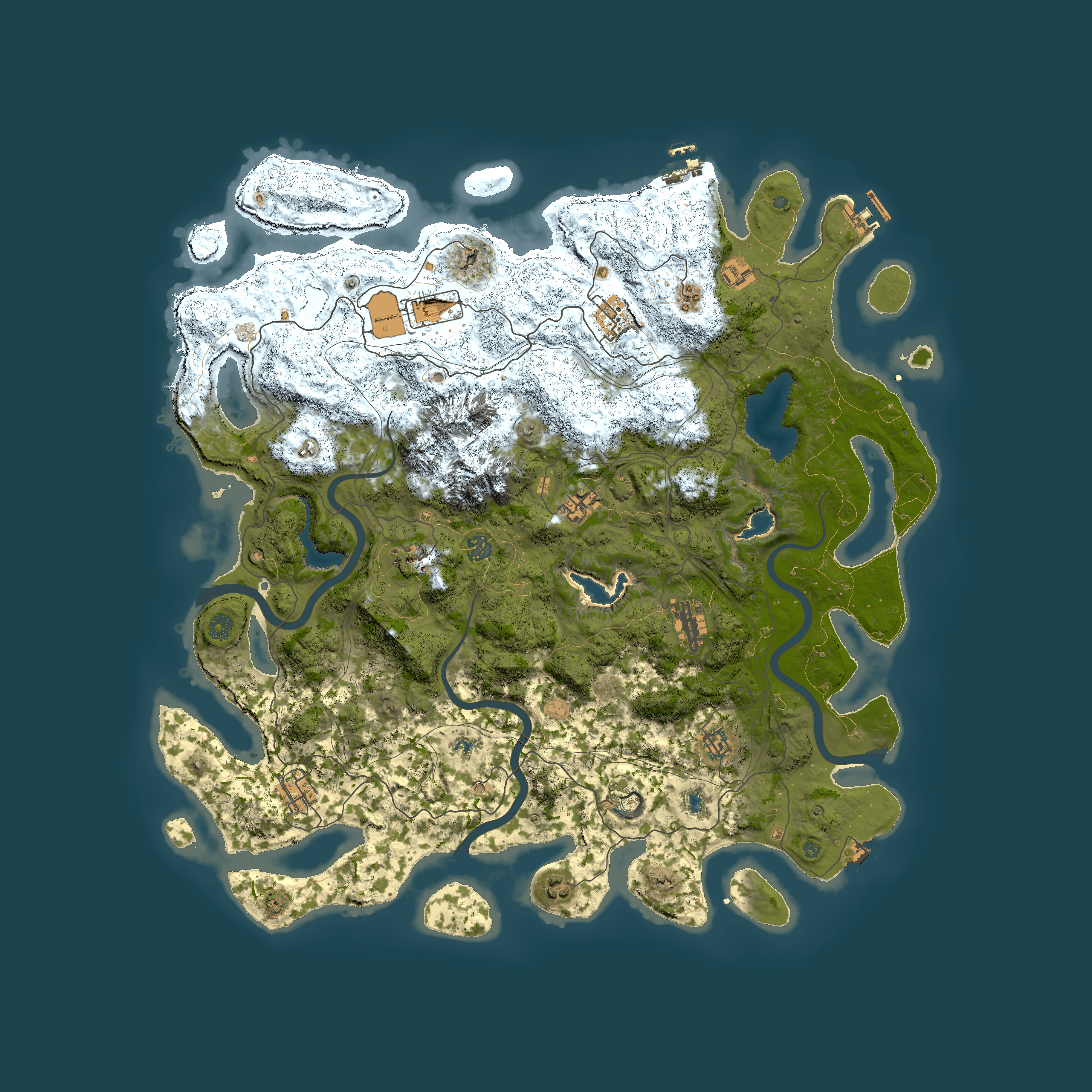 Full top-down render of Rust map seed 819908834, 5000x5000m