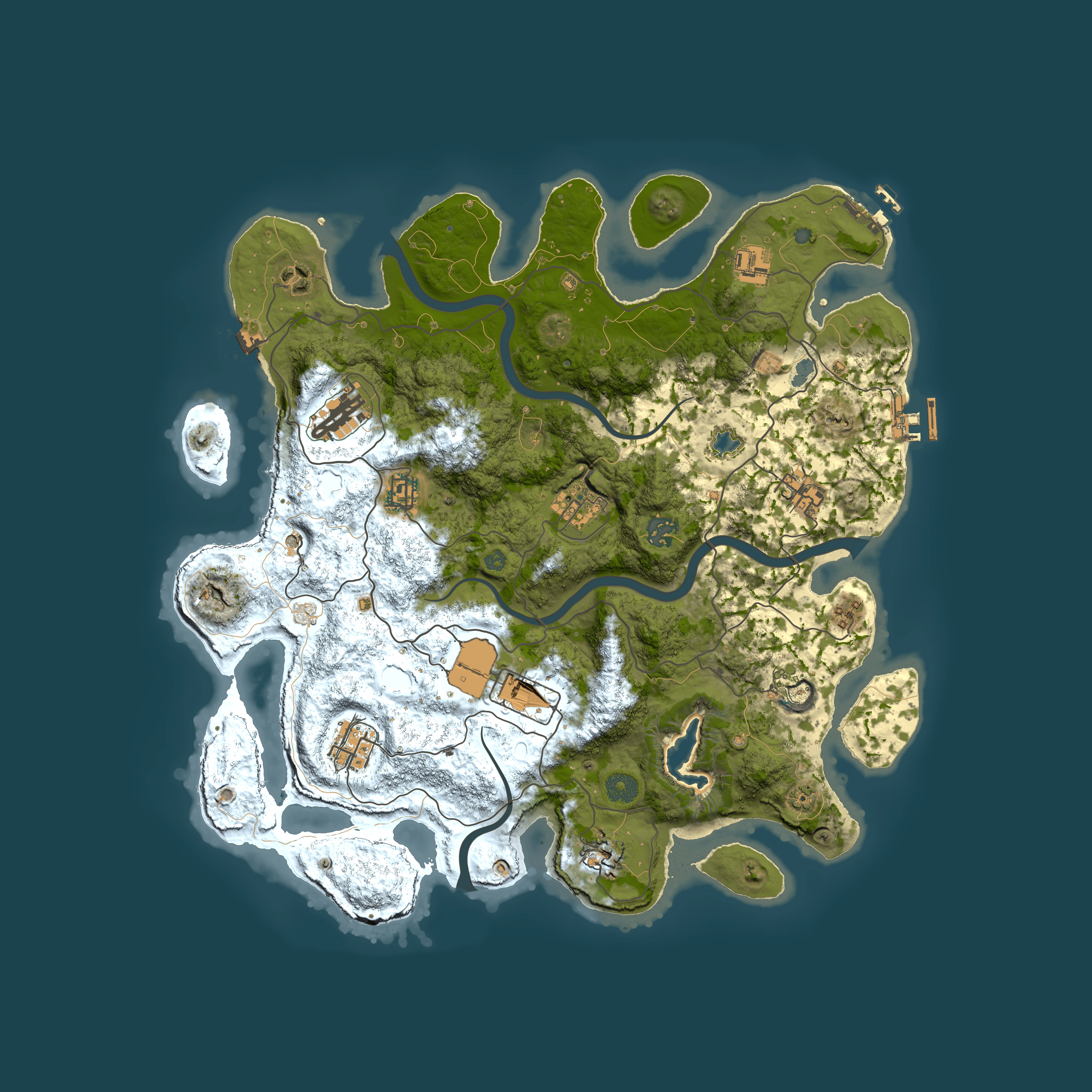 Full top-down render of Rust map seed 248033503, 4000x4000m