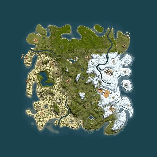 Rust map seed 156058022, 4500x4500m top-down preview