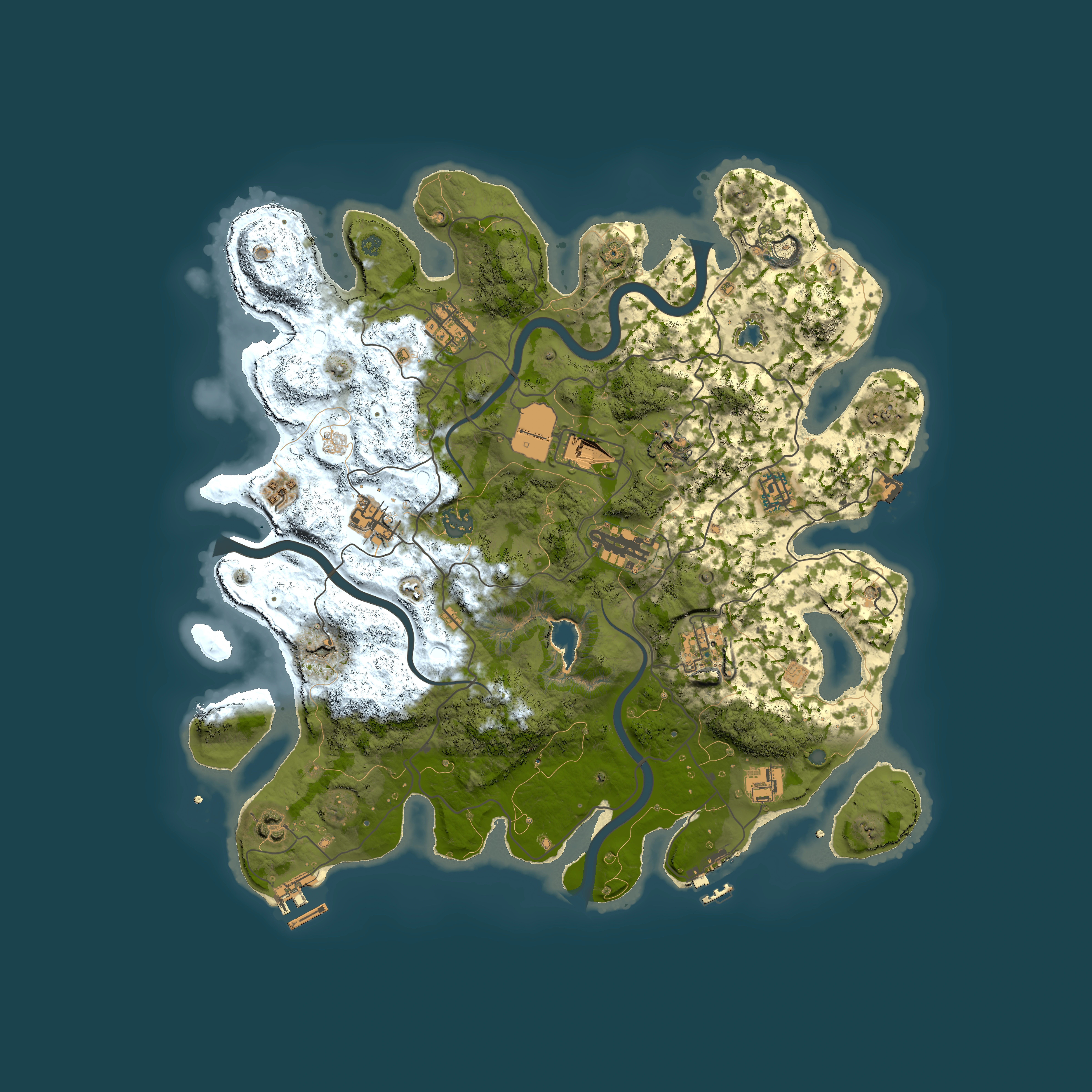 Full top-down render of Rust map seed 1441629361, 4000x4000m