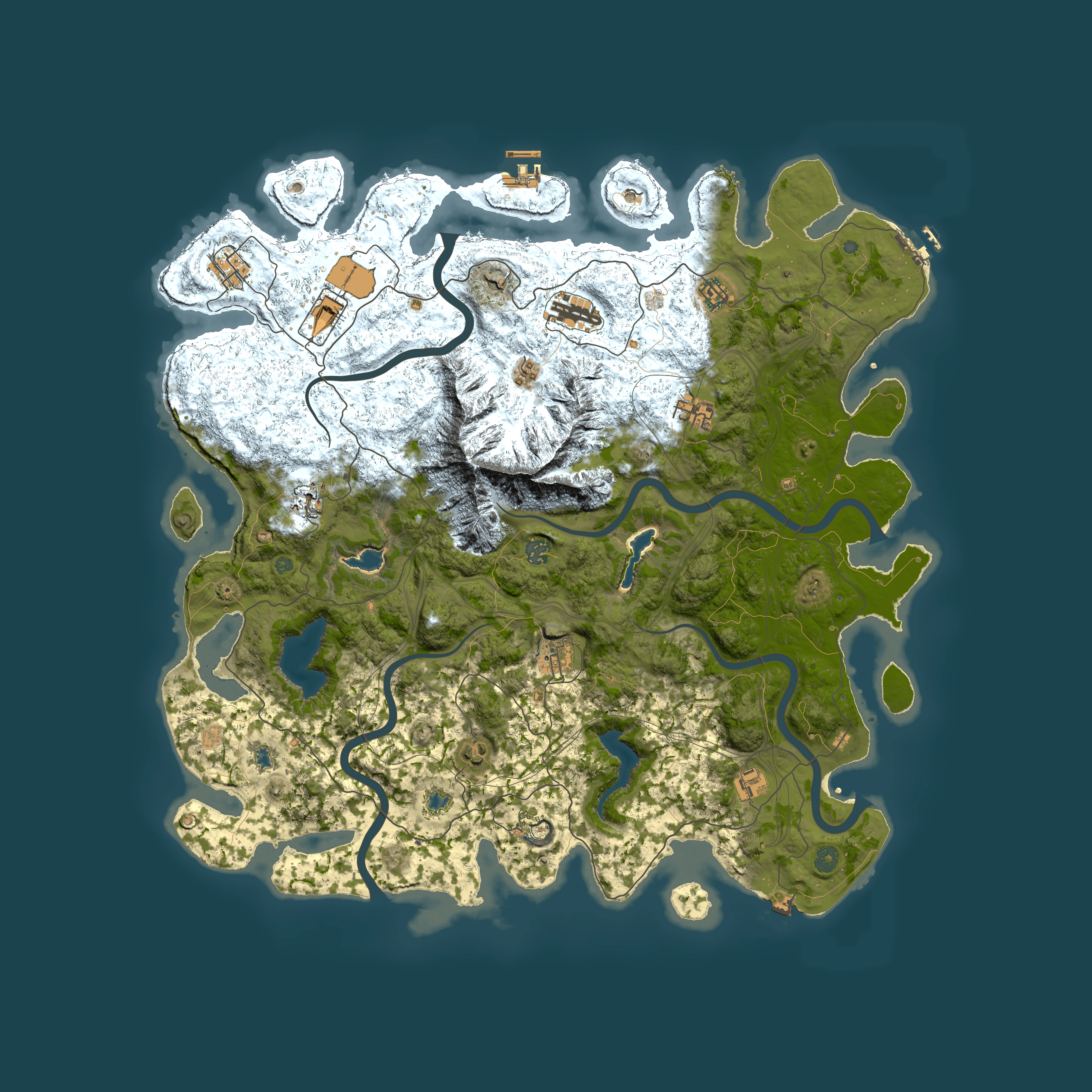 Full top-down render of Rust map seed 1270927186, 5000x5000m