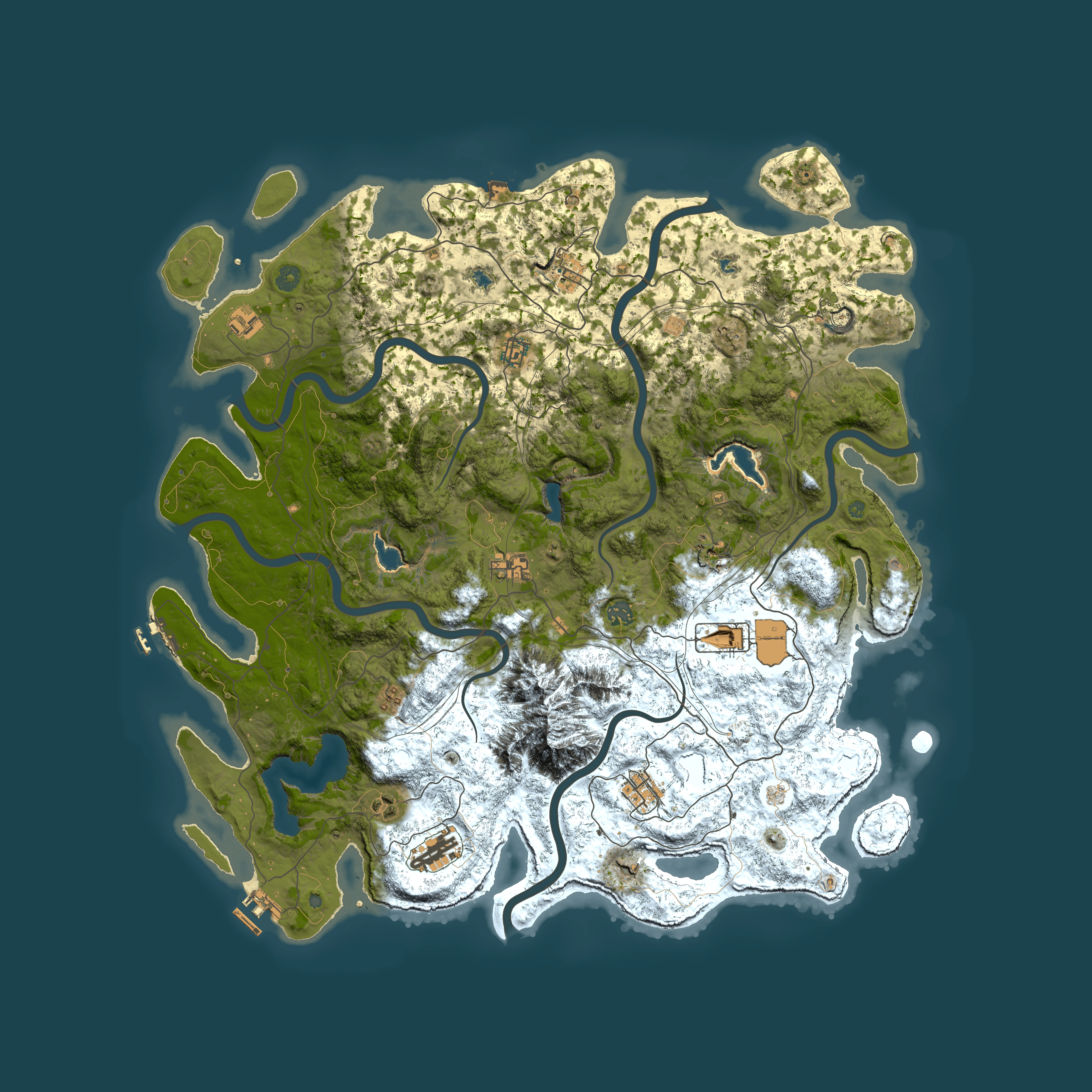 Full top-down render of Rust map seed 269702941, 5000x5000m