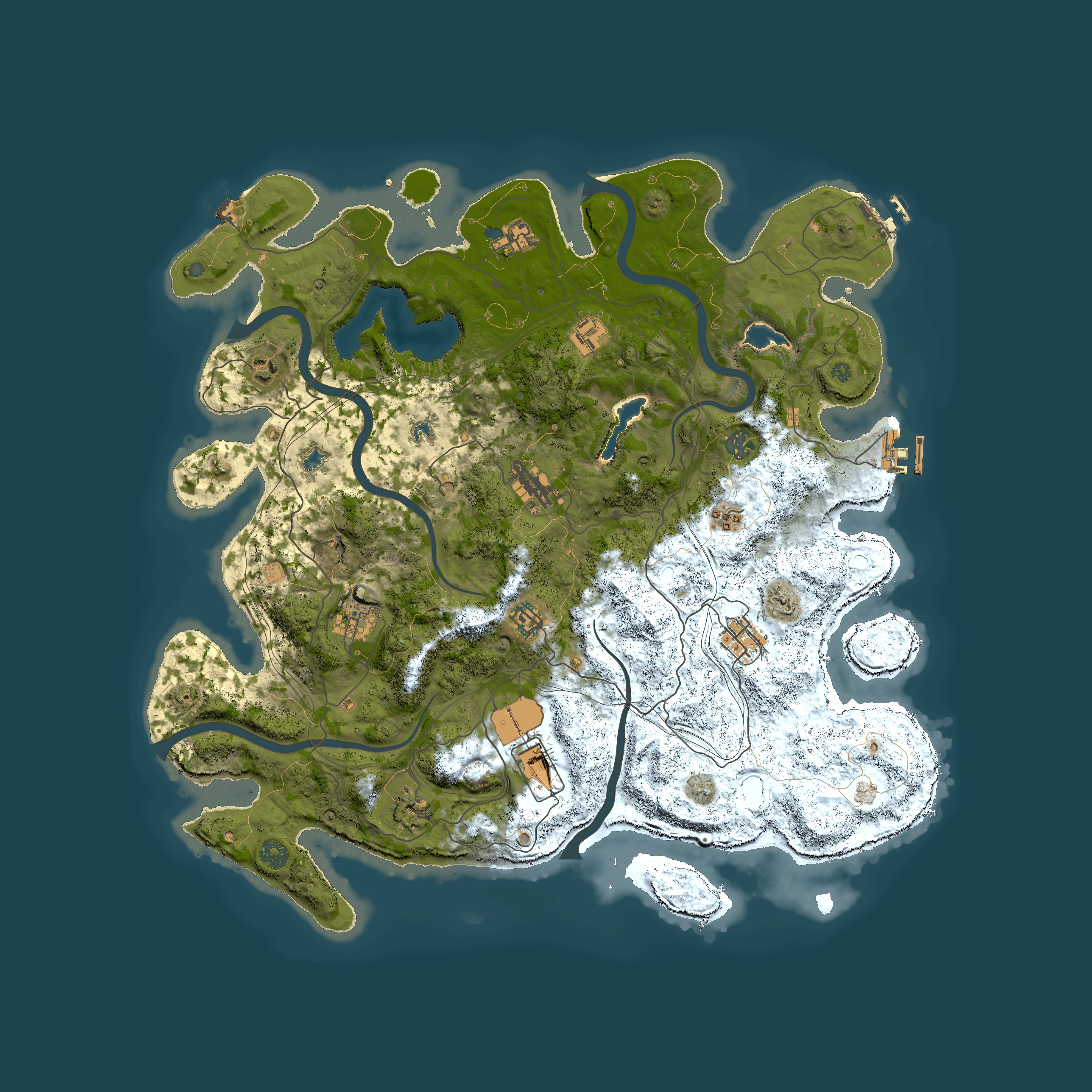 Full top-down render of Rust map seed 2108523669, 4500x4500m