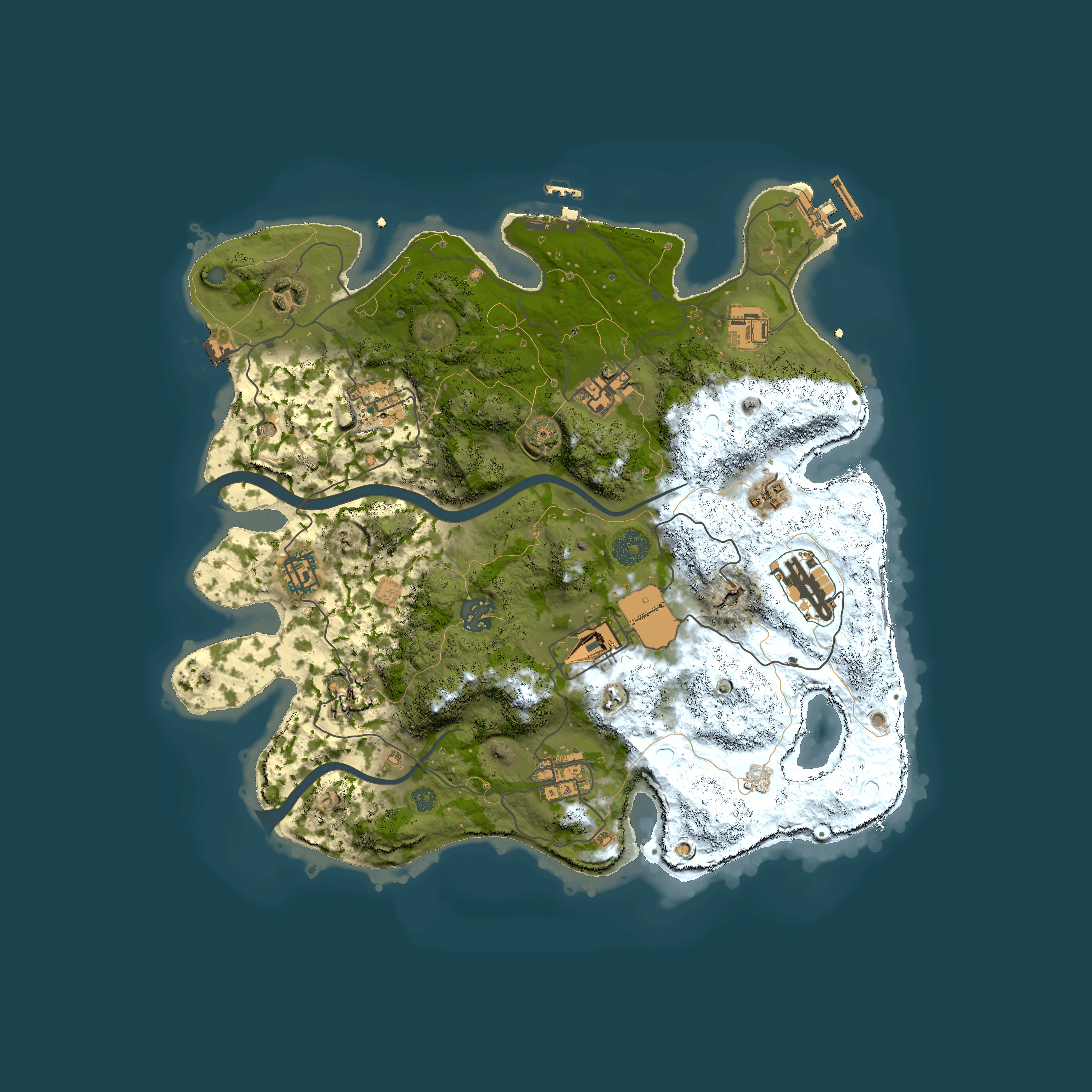 Full top-down render of Rust map seed 164575034, 3500x3500m