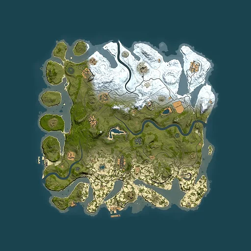 Rust map seed 1, 4200x4200m top-down preview