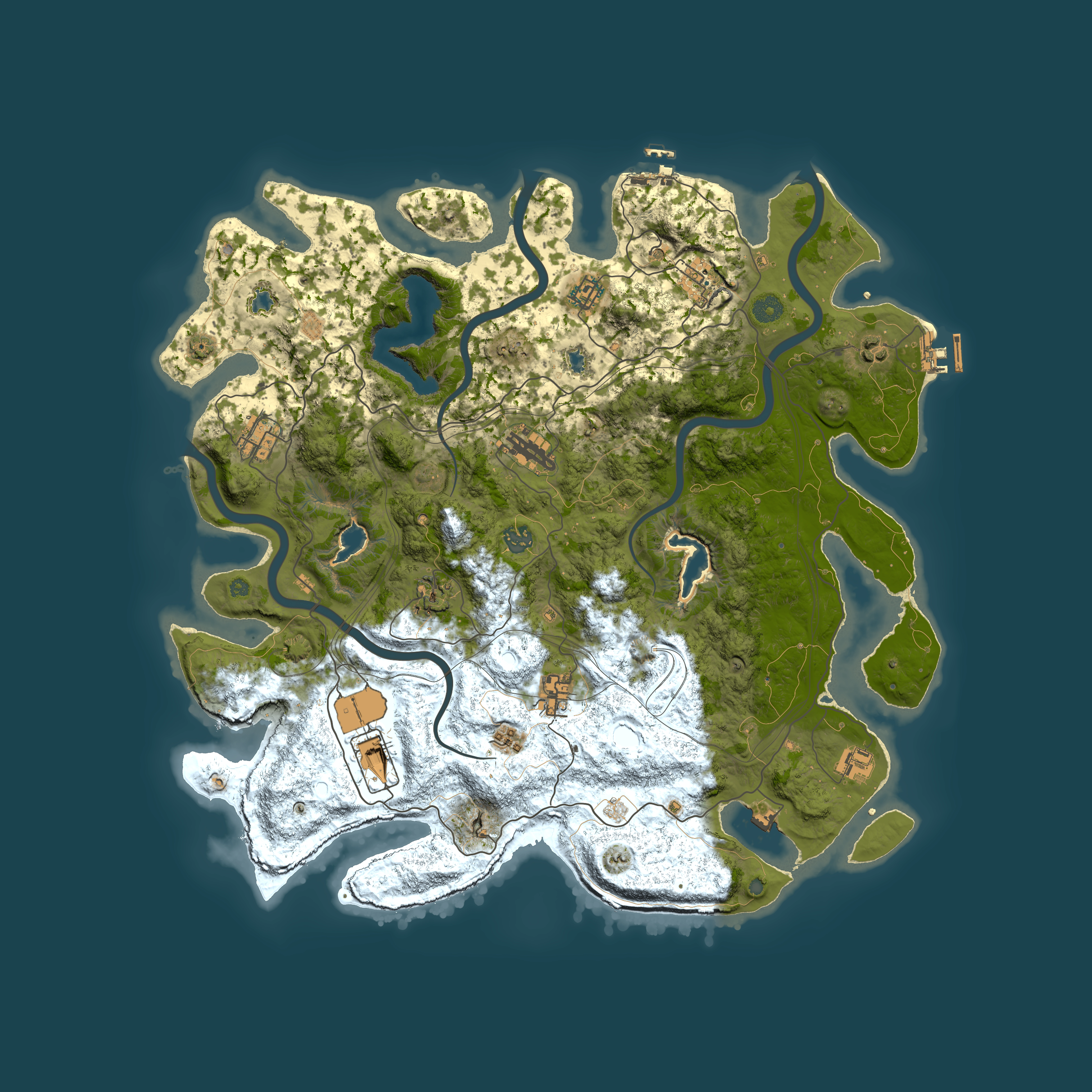 Full top-down render of Rust map seed 735614949, 4500x4500m