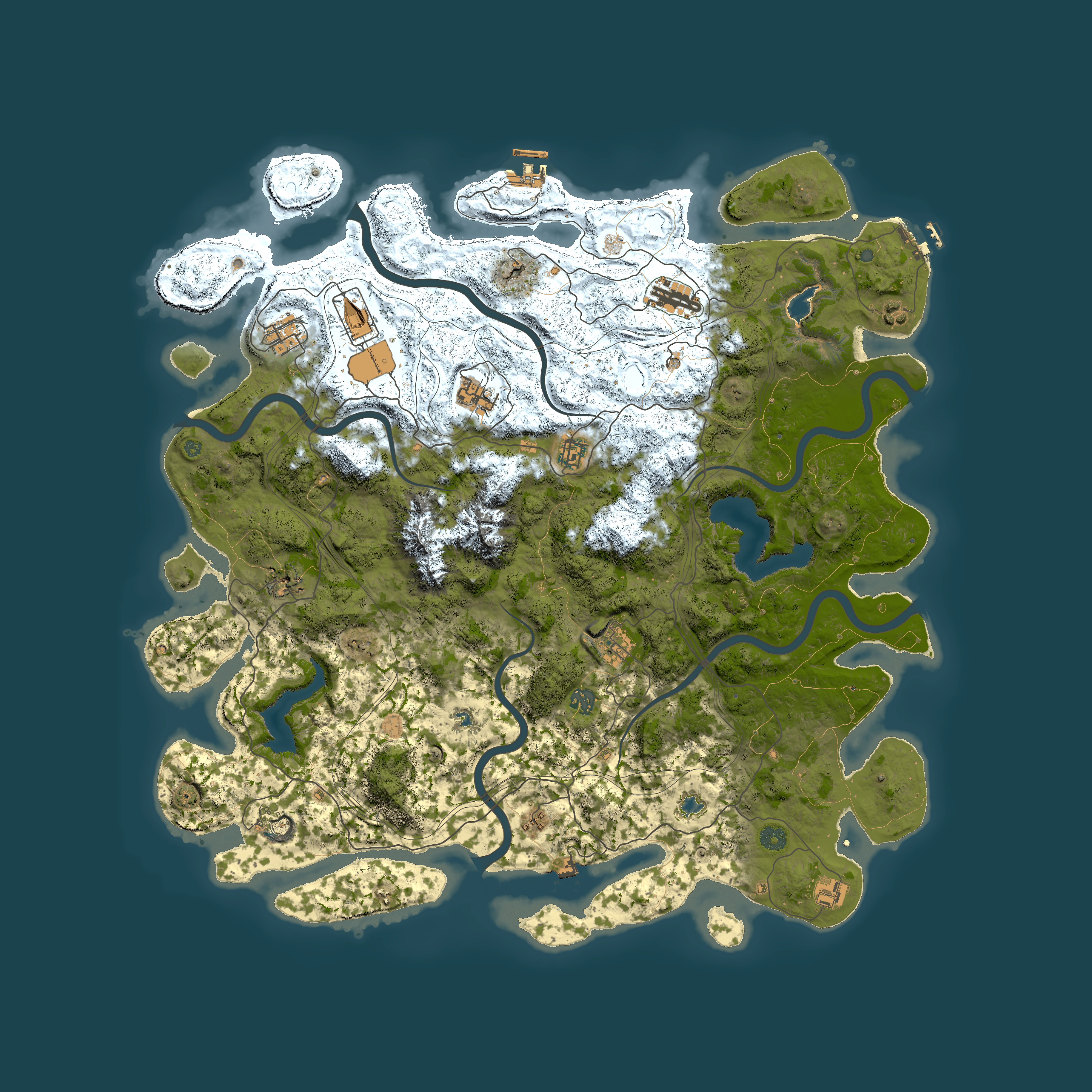 Full top-down render of Rust map seed 1031291847, 5000x5000m