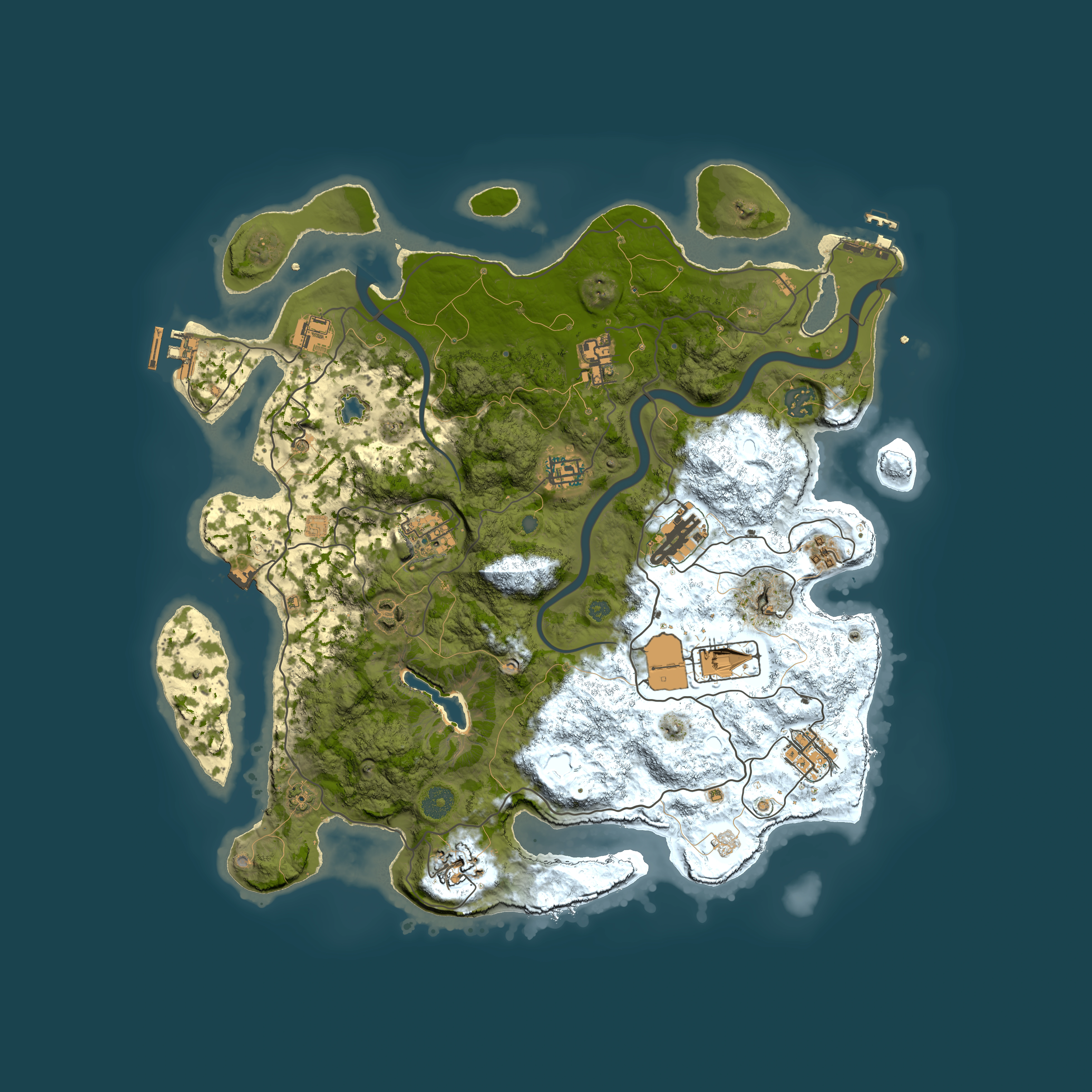 Full top-down render of Rust map seed 596758342, 4000x4000m