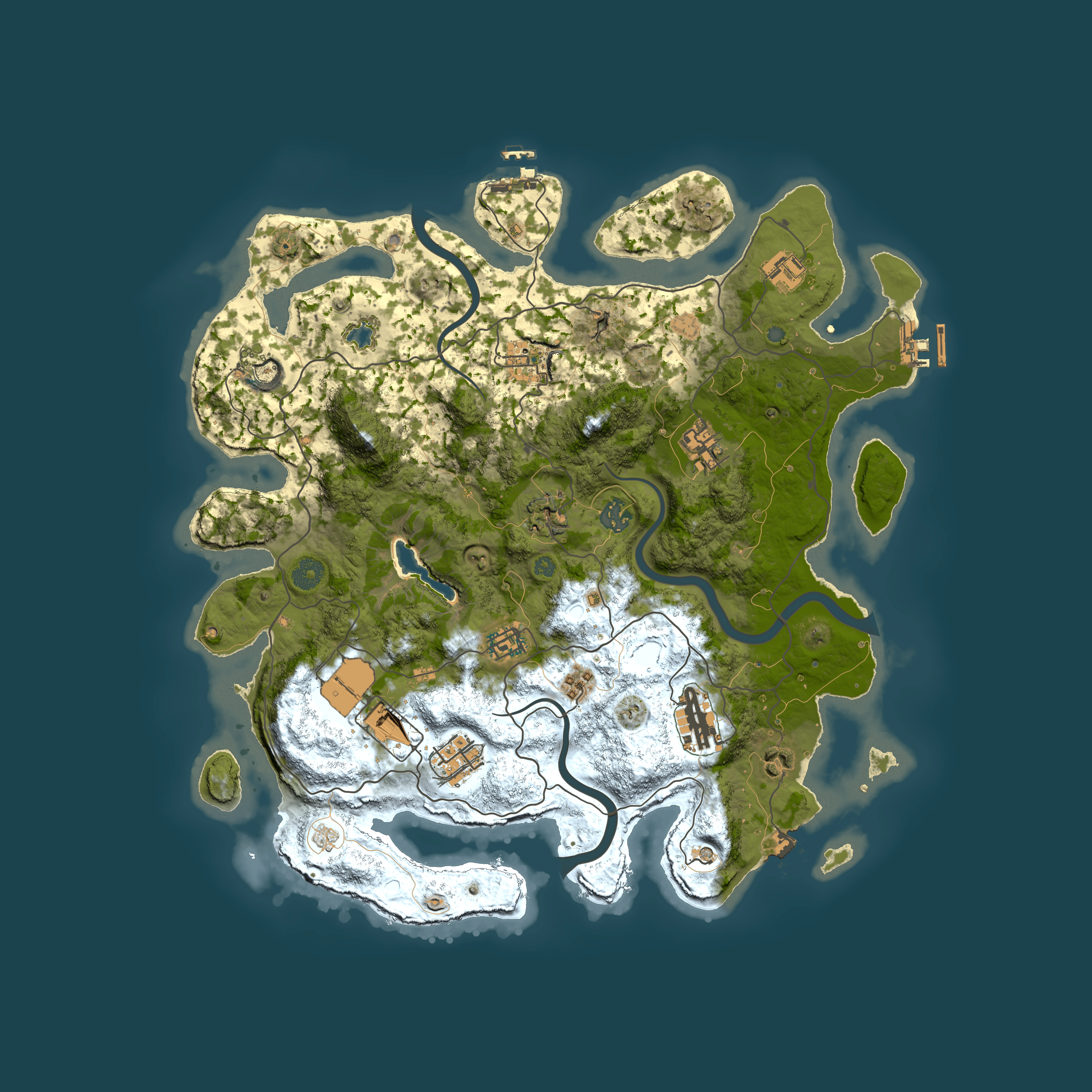 Full top-down render of Rust map seed 1586138899, 4000x4000m