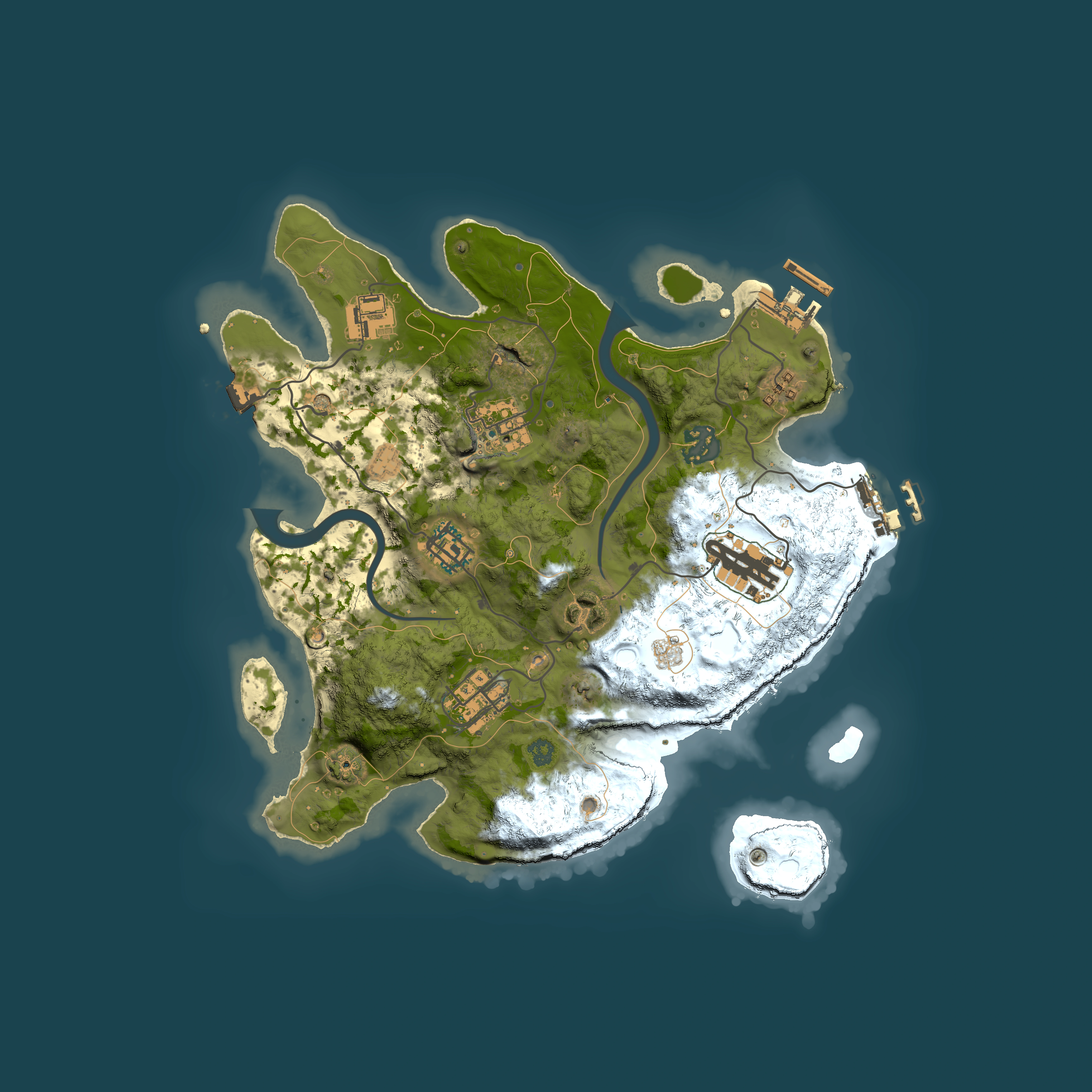 Full top-down render of Rust map seed 1829276025, 3000x3000m