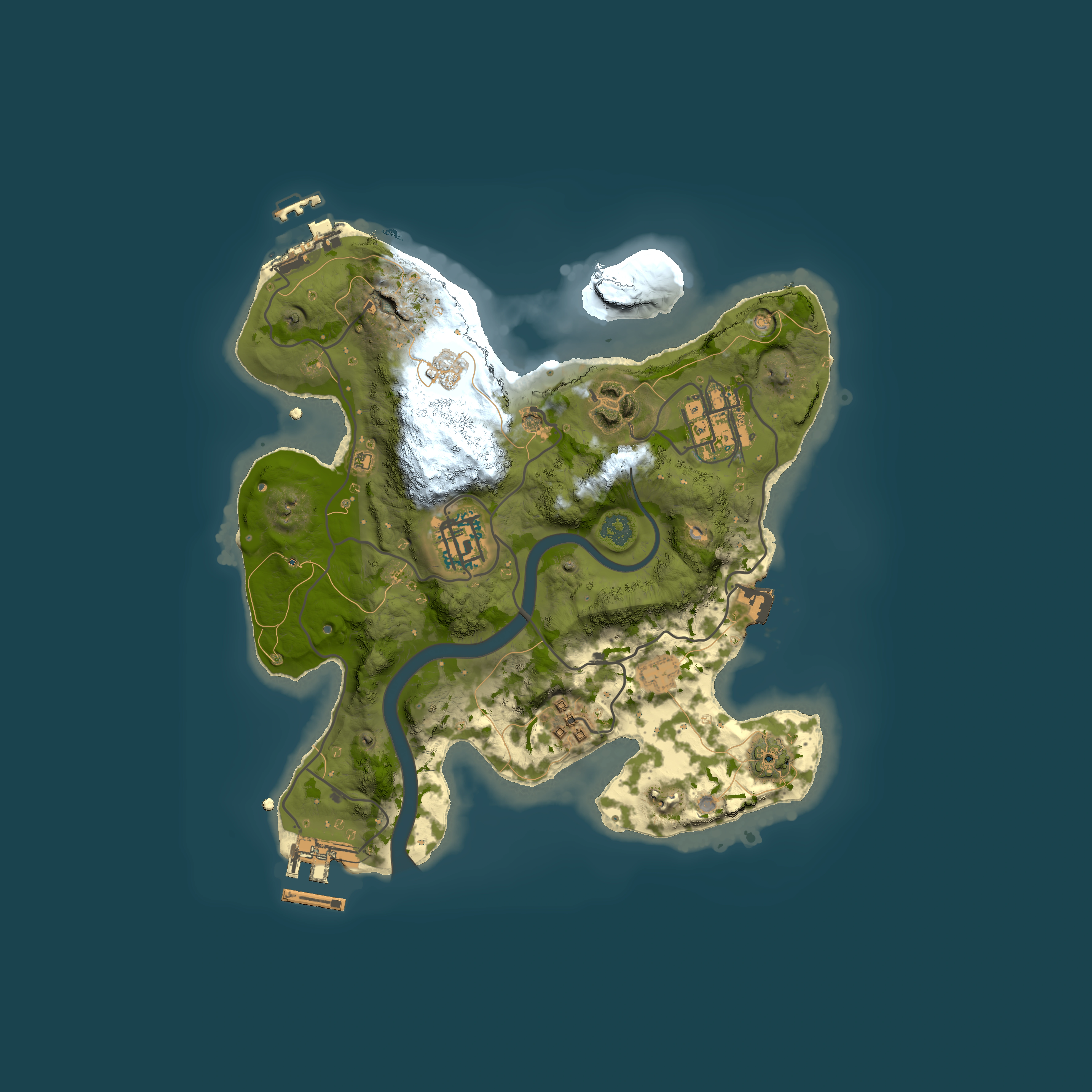 Full top-down render of Rust map seed 851487693, 2500x2500m
