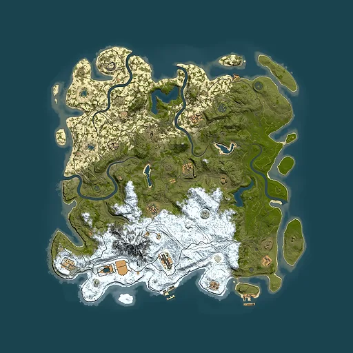 Rust map seed 593558366, 5000x5000m top-down preview