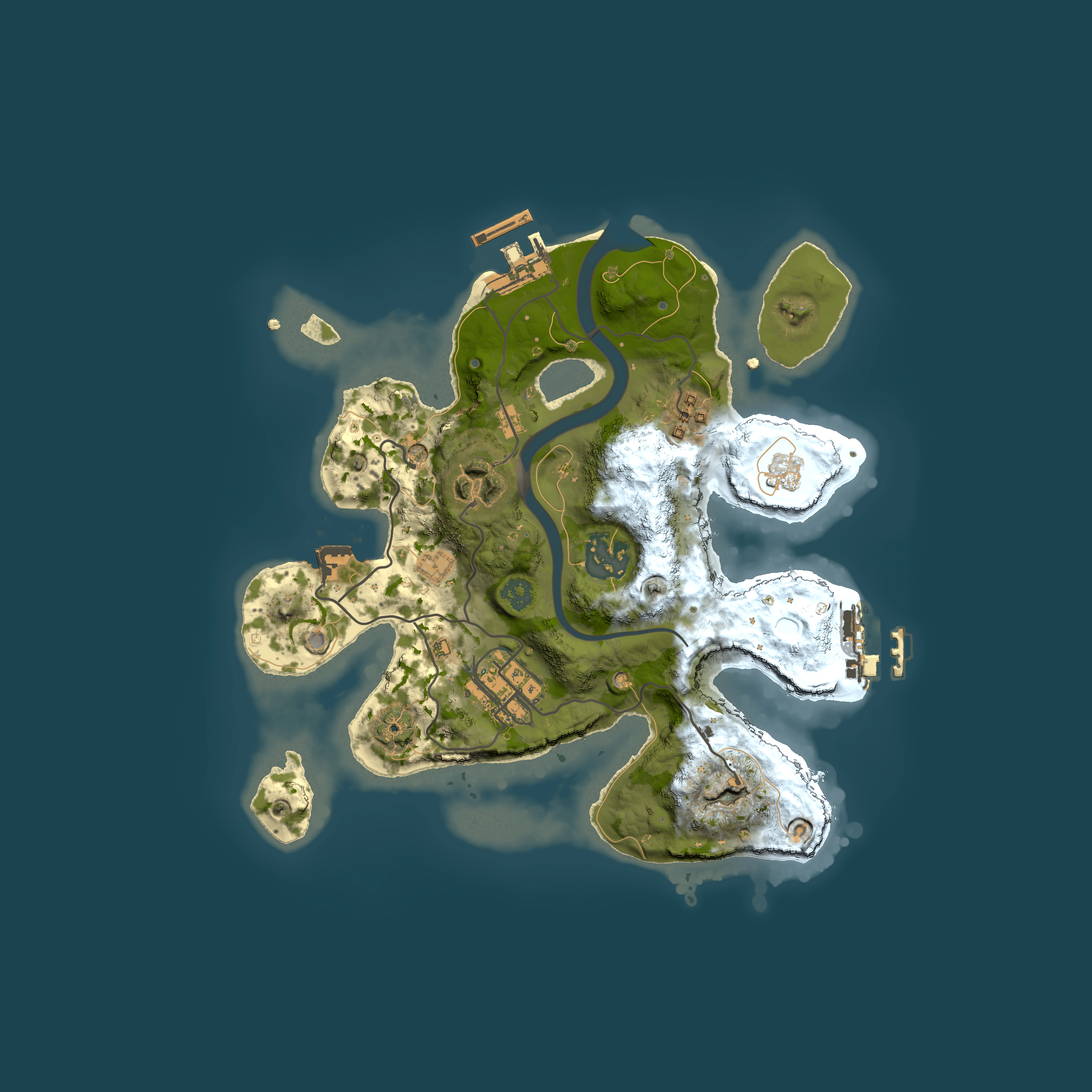 Full top-down render of Rust map seed 925773374, 2500x2500m