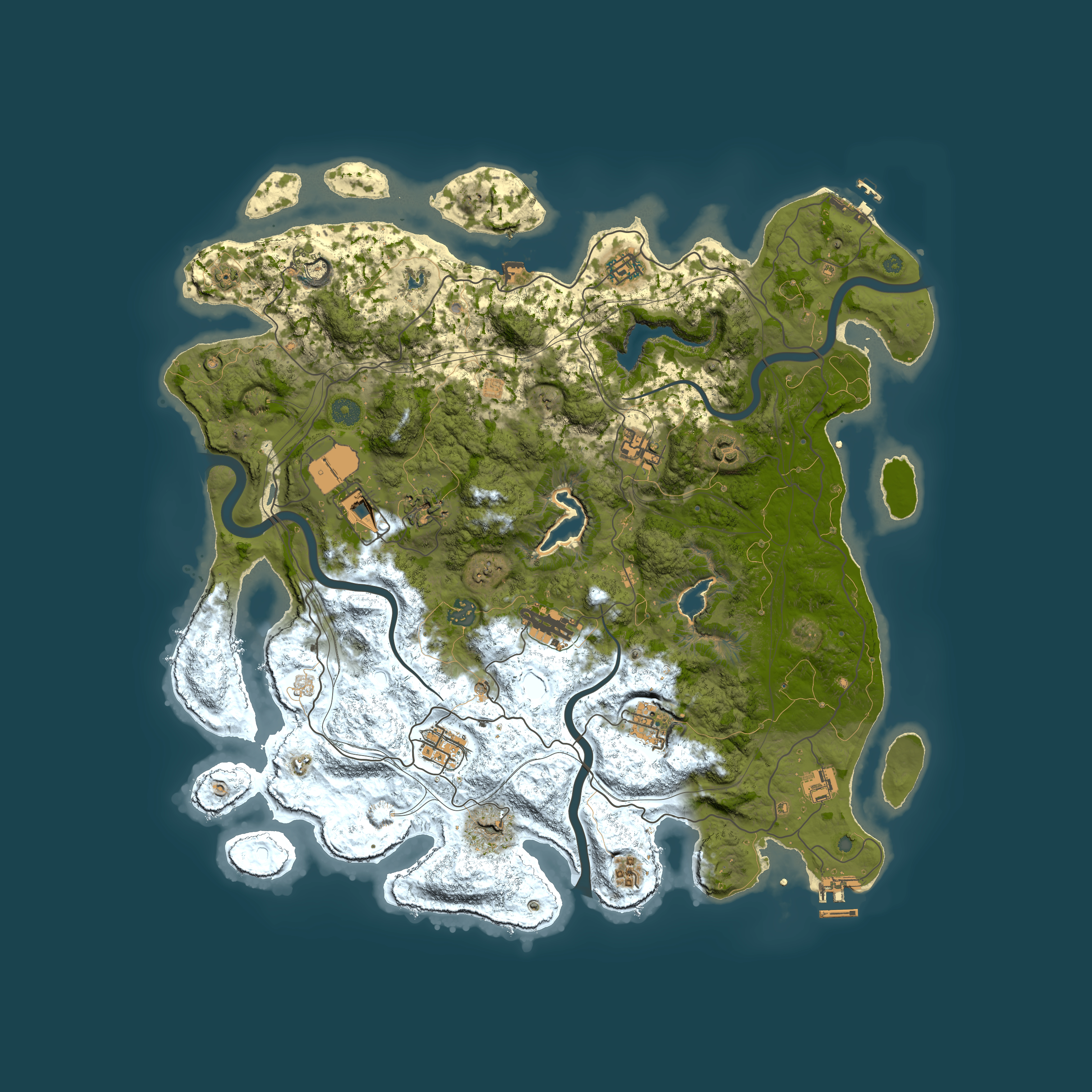 Full top-down render of Rust map seed 1401853794, 4500x4500m