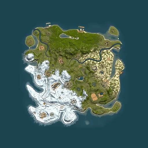 Rust map seed 1215151616, 4000x4000m top-down preview