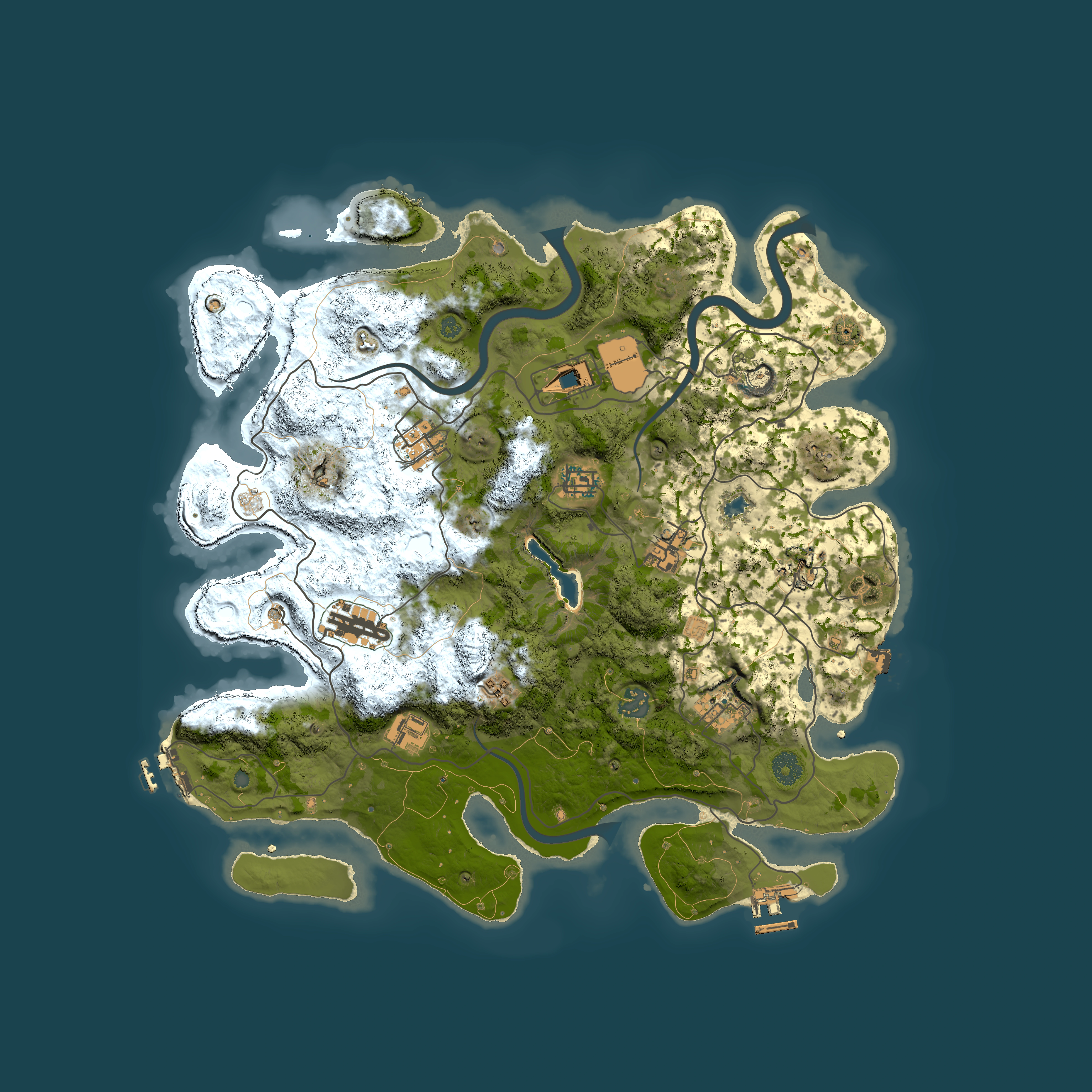 Full top-down render of Rust map seed 1386757252, 4000x4000m