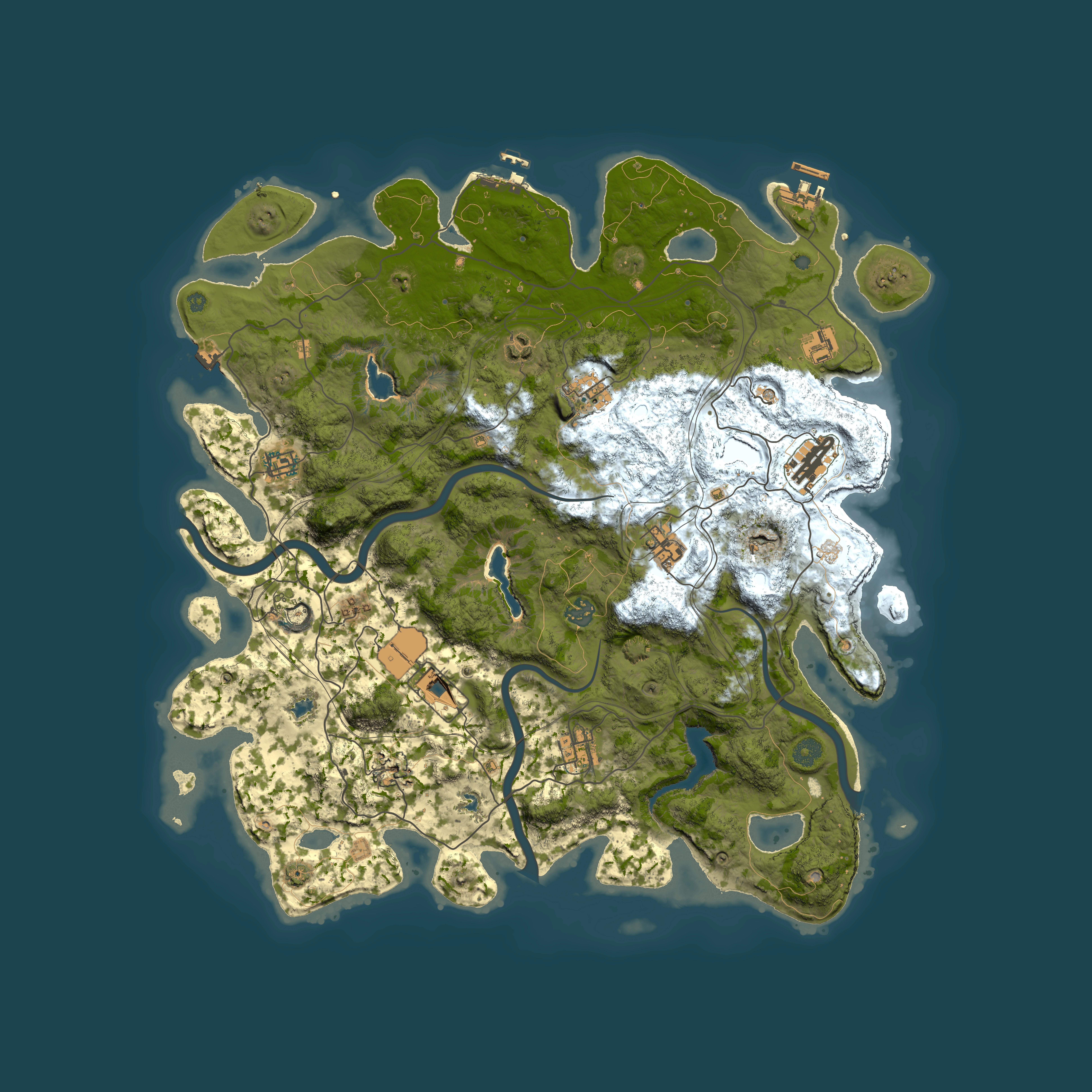 Full top-down render of Rust map seed 2124678156, 4500x4500m