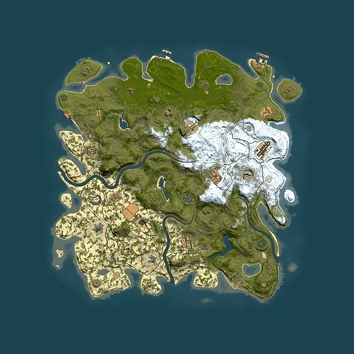 Rust map seed 2124678156, 4500x4500m top-down preview