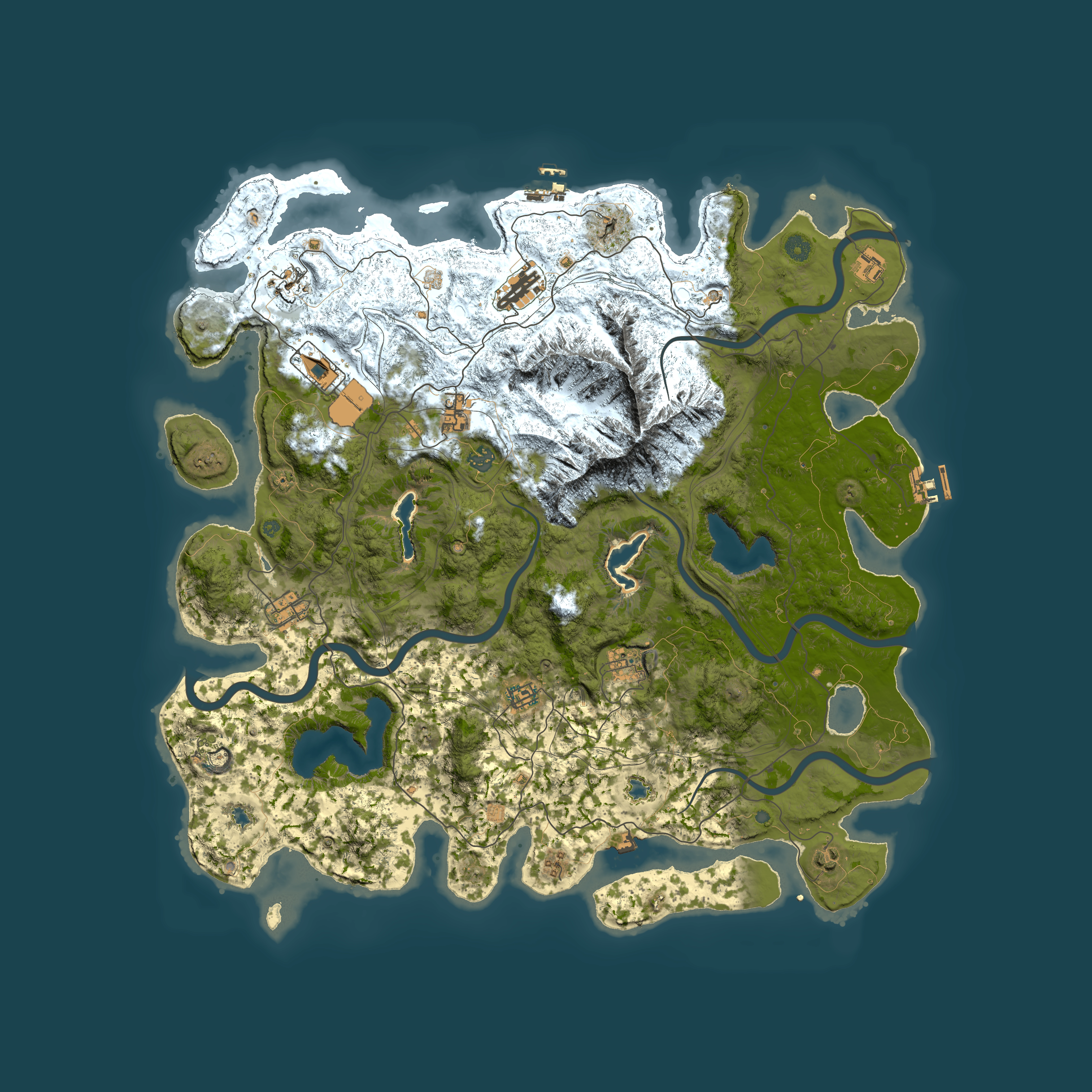 Full top-down render of Rust map seed 1739434934, 5000x5000m