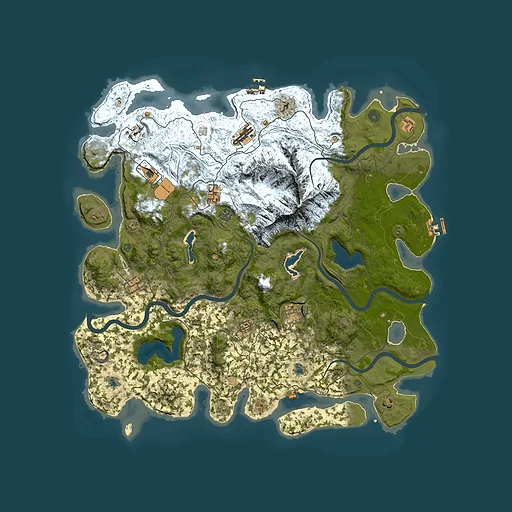 Rust map seed 1739434934, 5000x5000m top-down preview