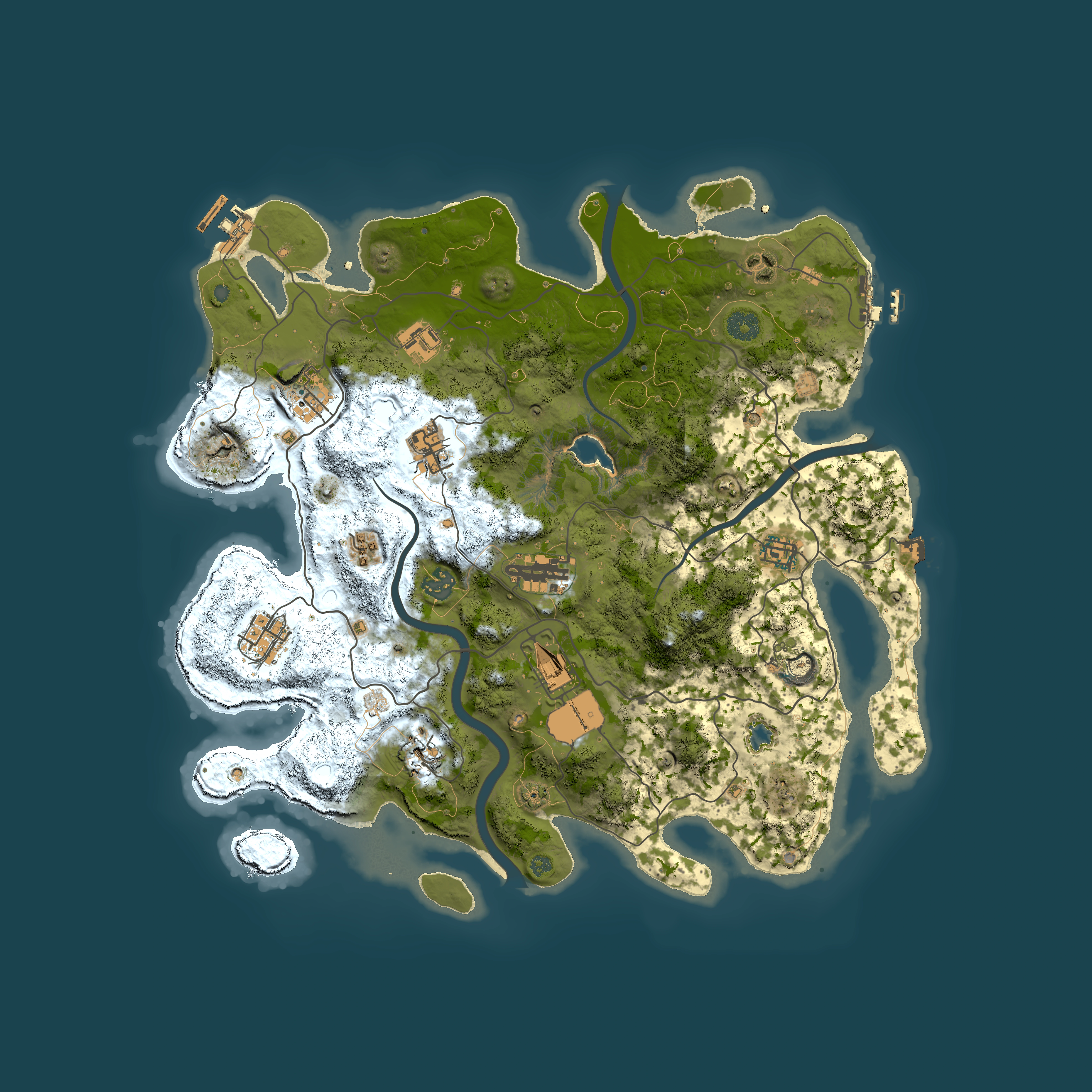 Full top-down render of Rust map seed 1659335166, 4000x4000m