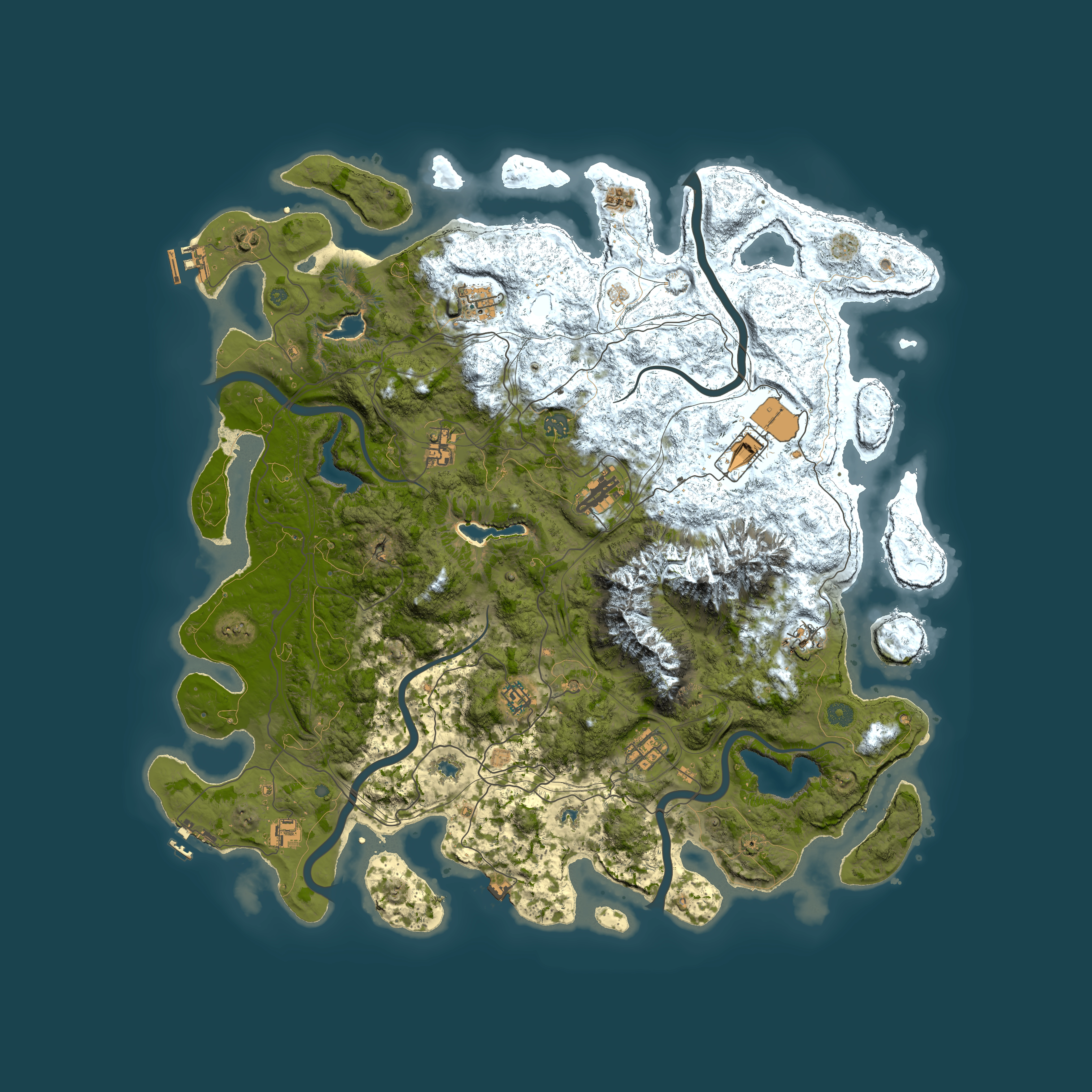 Full top-down render of Rust map seed 1748155234, 5000x5000m