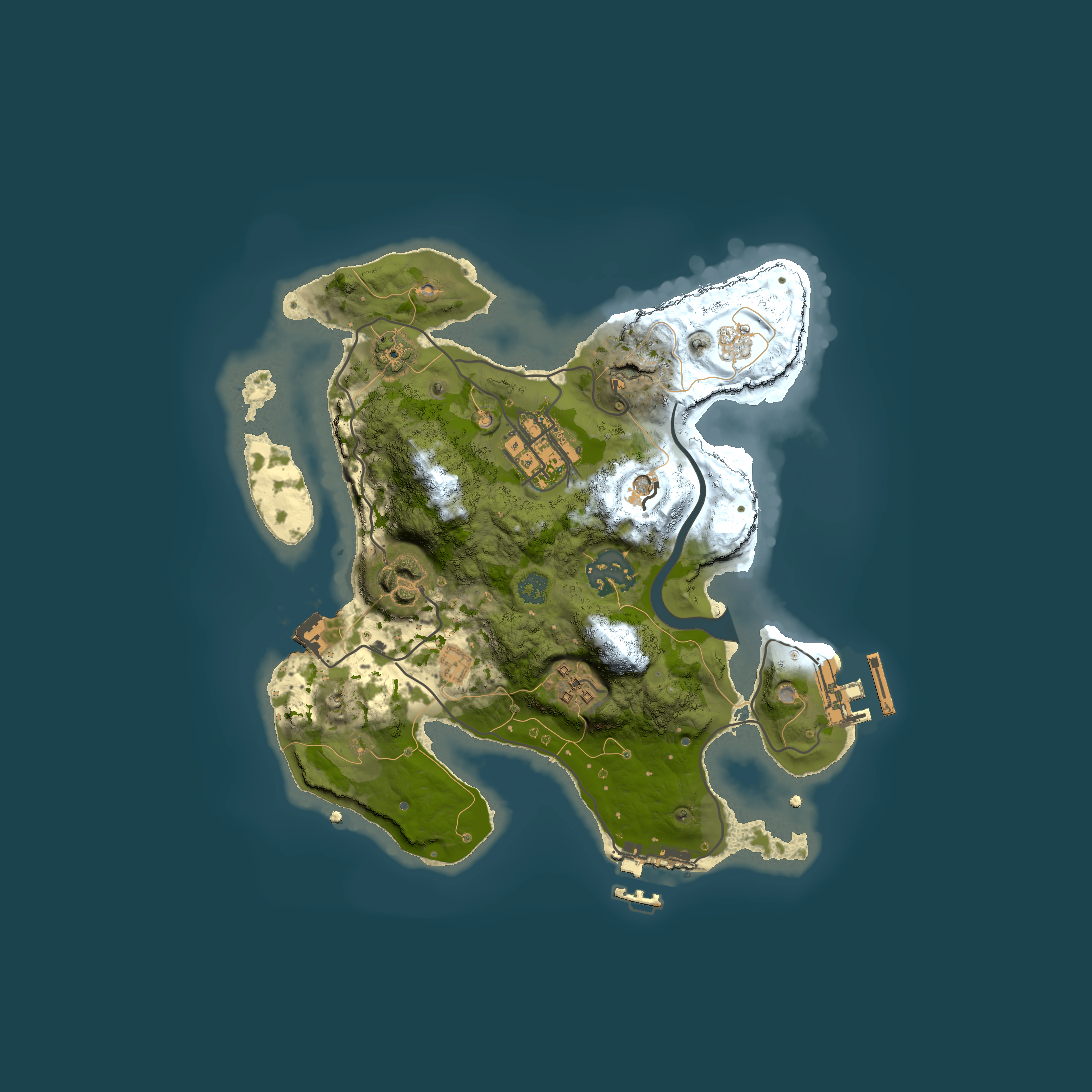 Full top-down render of Rust map seed 287325619, 2500x2500m